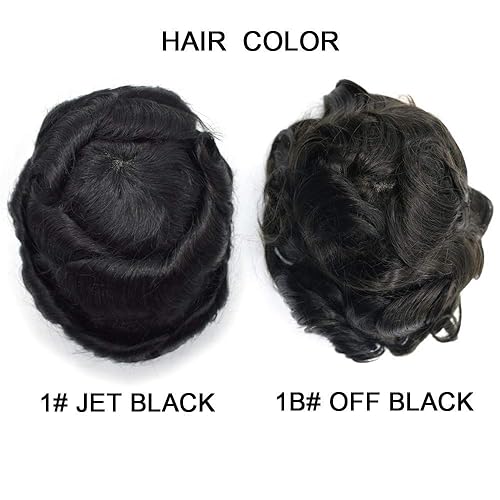 Miniatura 2 de LYRICAL HAIR Toupee para hombres soldado con encaje frontal natural línea capilar natural sistemas de reemplazo de cabello humano negro duradero