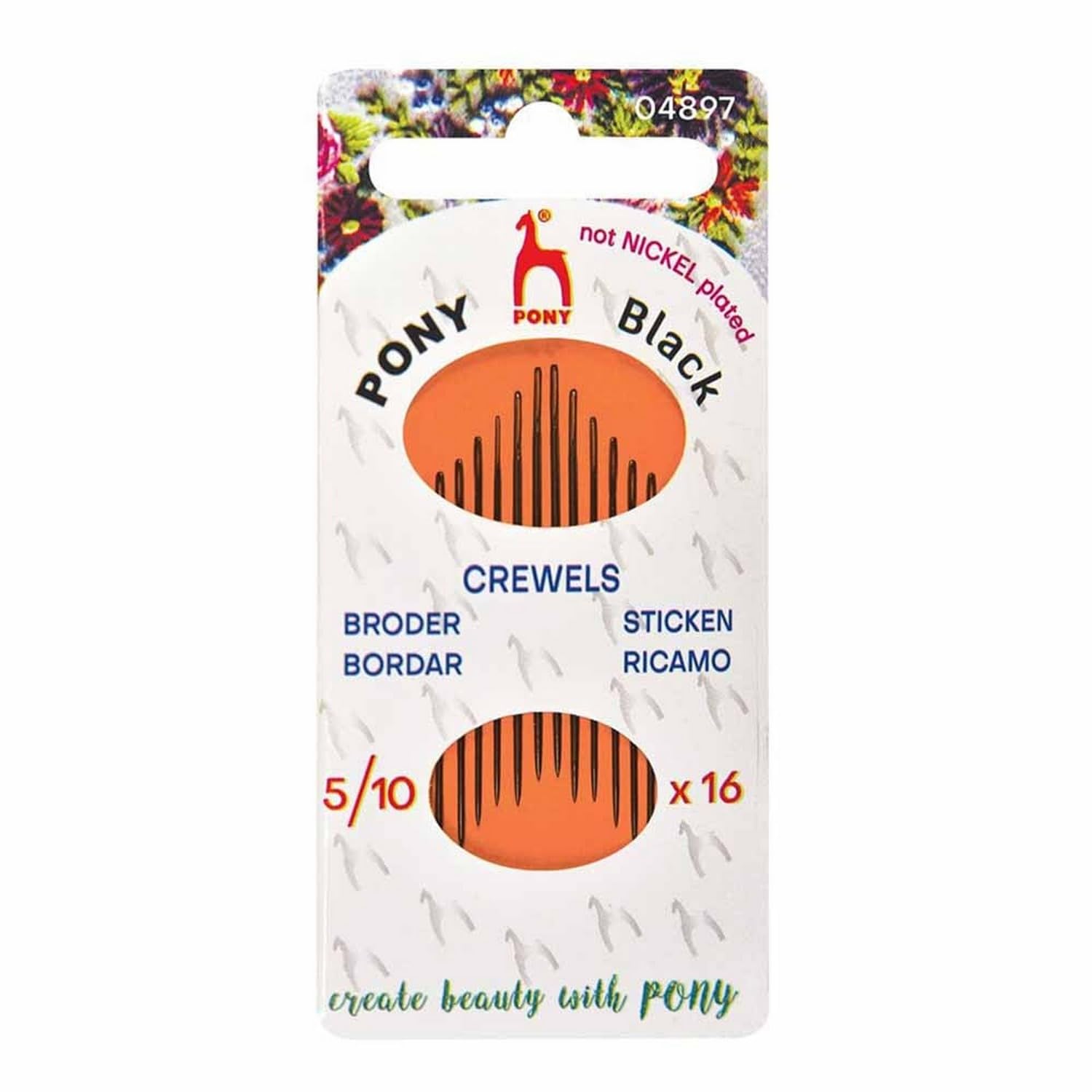 Pony Crewels Set Di Aghi Mano Colorati - 24 Aghi Compatti In Contenitore Codificato Per Colore - 2