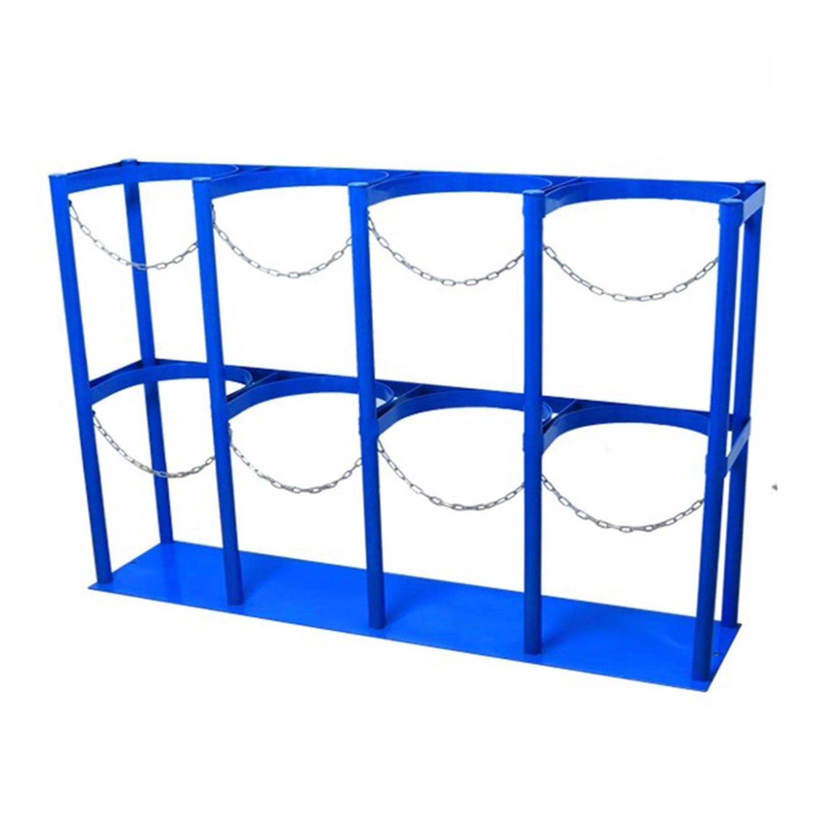 SWENEEN Heavy-Duty Steel Vertical Gas Cylinder Rack For Secure Storage And Transport Of Oxygen Tanks,Blue-127x31x100cm