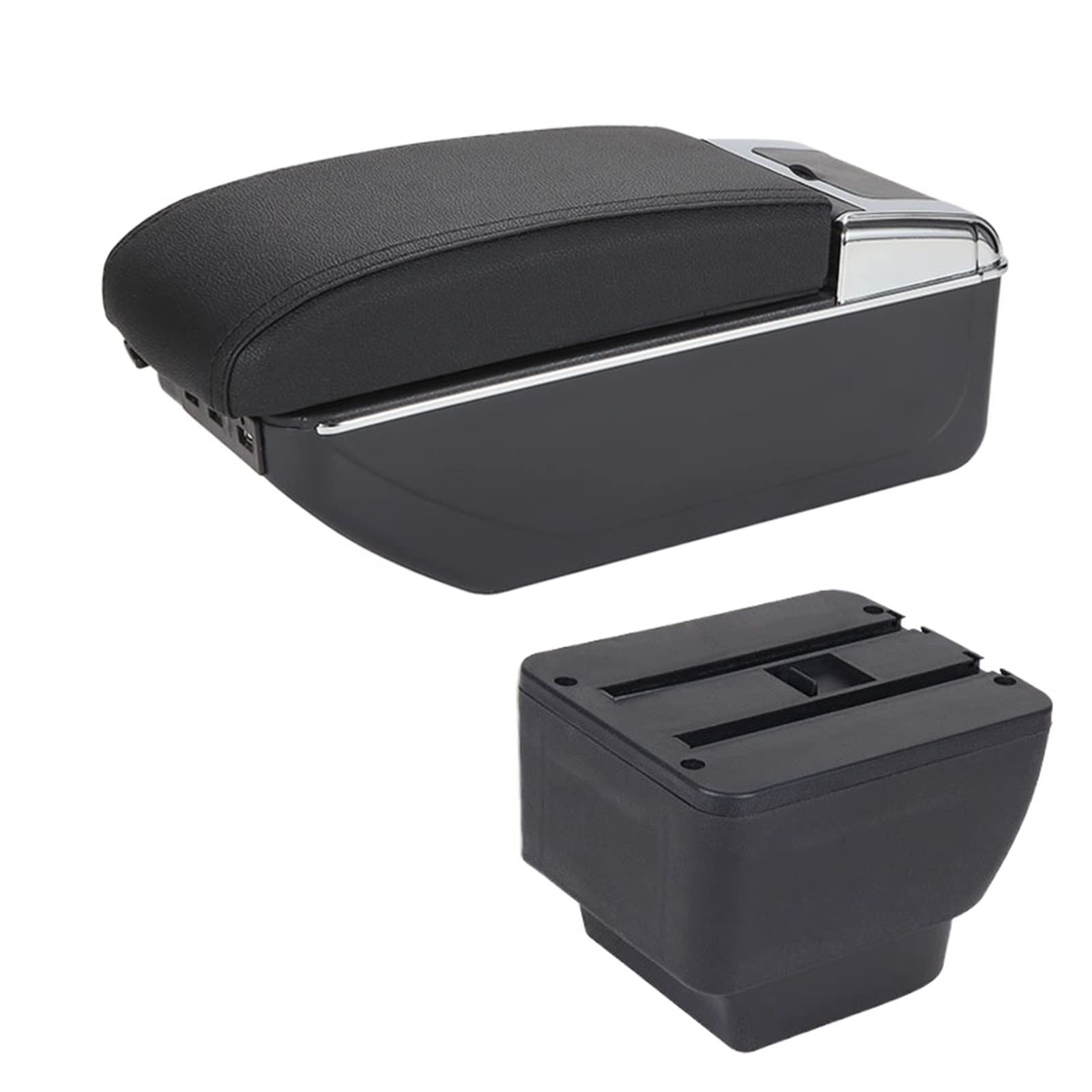 Baiqimv For Mazda 2 For Demio Car Armrest Box Retrofit Storage Box Car Accessories Interior Details Center Console Storage Box(A2 7USB)