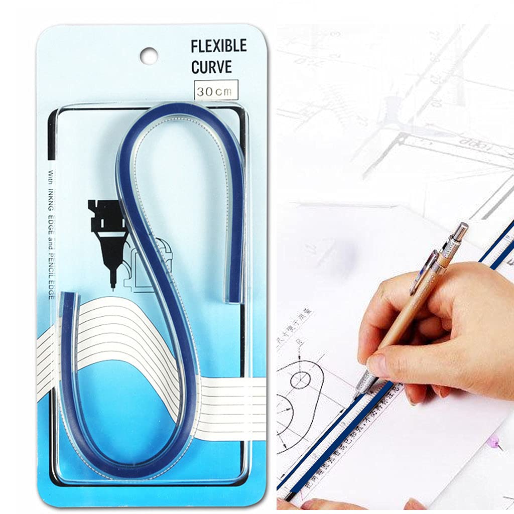 Hdoytxxm 30Cm Flexible Ruler Bendable Measuring Tool For Engineering Drawing, Tailoring Sewing, Garment Design Flexible Template Woodworking Tool