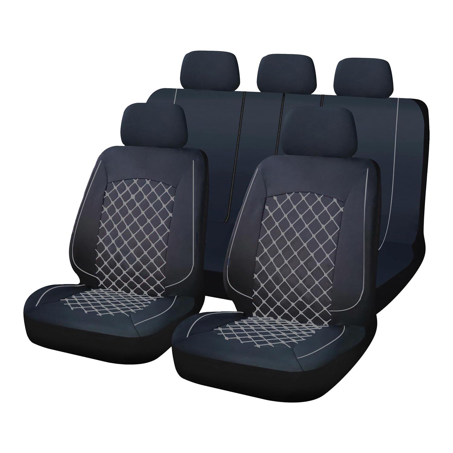 OFFICINE MILANO Coprisedili Auto Universali 11 Pezzi Antiscivolo Elasticizzato Trapuntato Poliestere
