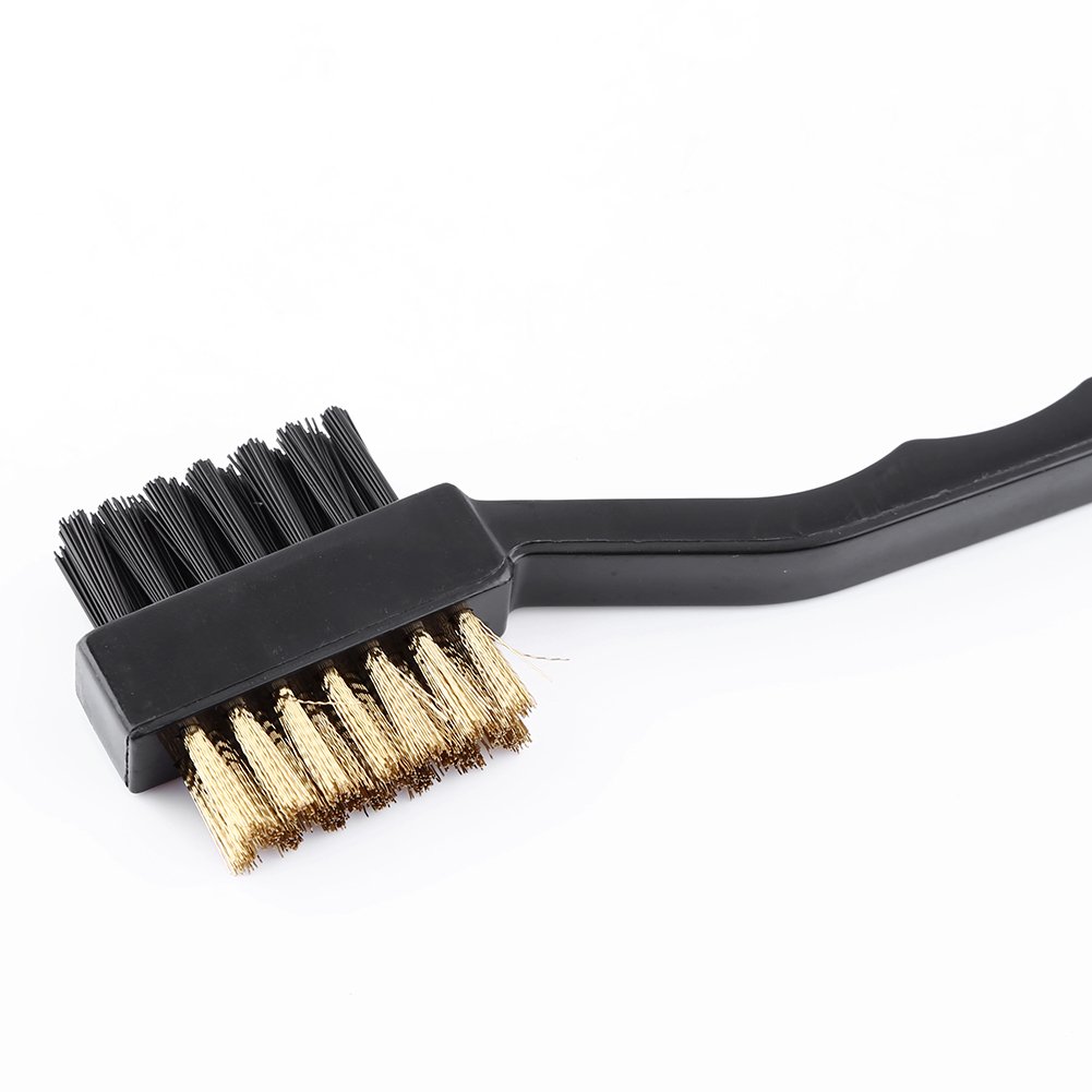 Brosse Double Tête Pour Golf – Laiton + PP, Nettoyage Grooves, Bois Et Chaussures !