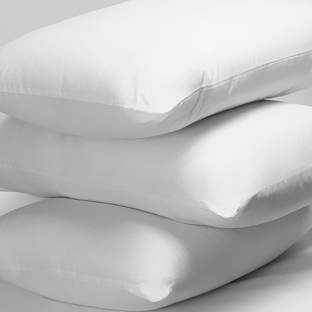 Luxury Goose Feather And Down Pillows Pair Comfortable Soft Best Hotel Quality Anti Dust Mite And Down Proof Fabric 100% Cotton 2, 4, 6 Pack - White