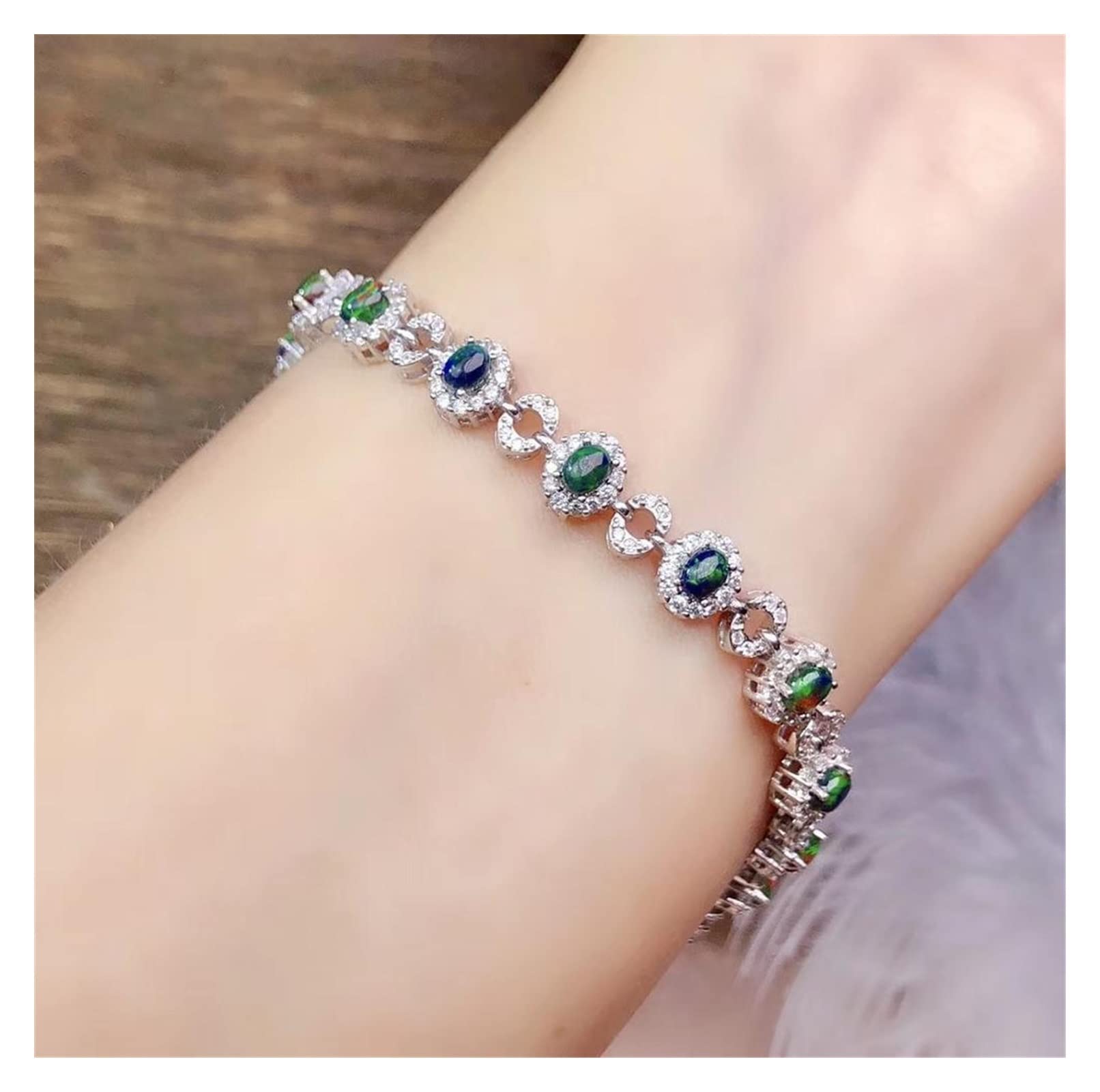 Bracelet opale naturelle véritable bijoux 925 cadeau mariage femme - 7