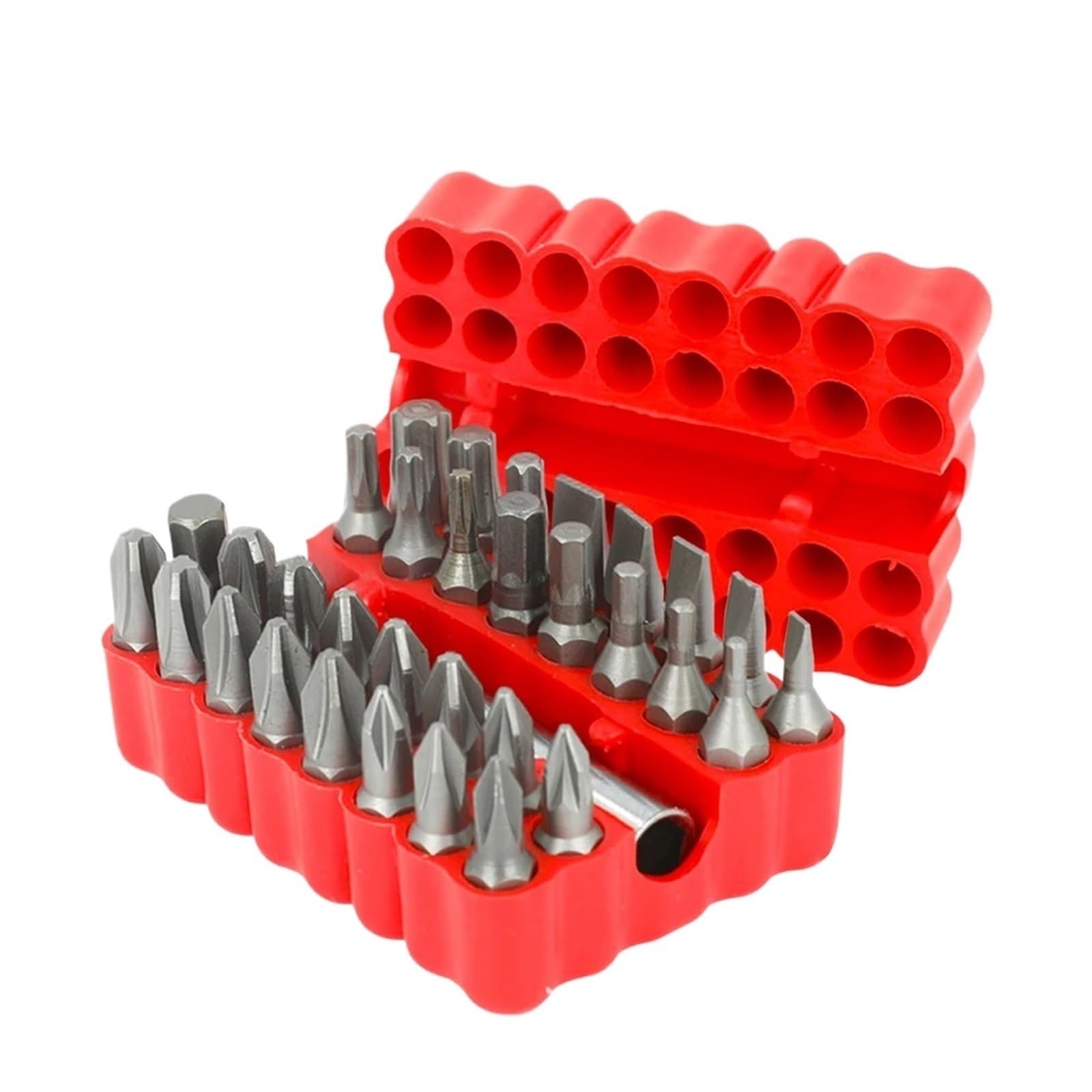 Tournevis de sécurité magnétique Torq Torx, clé hexagonale en étoile, jeu d'embouts support électrique 1/4 "6.35mm for le vissage, 33 pièces