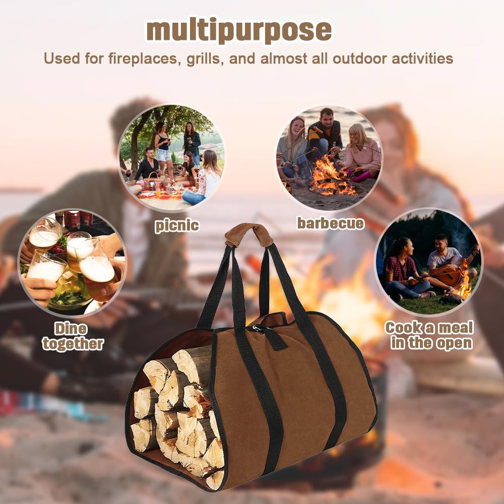 Canvas Brennholz Tragetasche - Wasserdichte Holztasche Für Kamin & Lagerfeuer