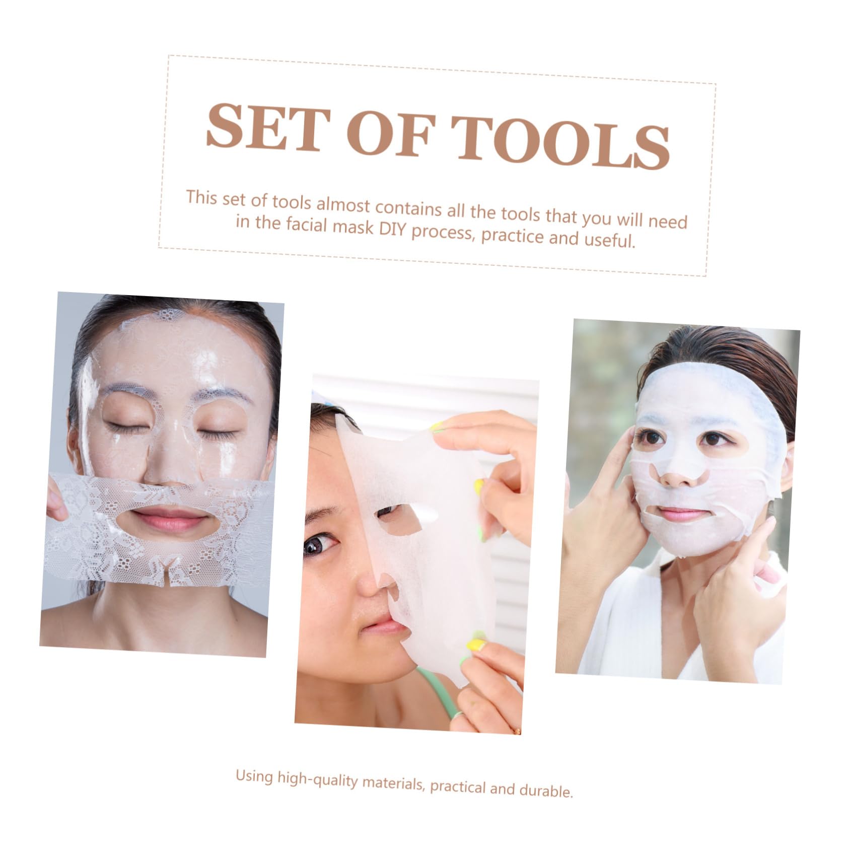 SOESFOUFU Facial Mask Mixing Tool Wooden Bowl Set Diy Face Mask Kit Spa Bowls for Facials