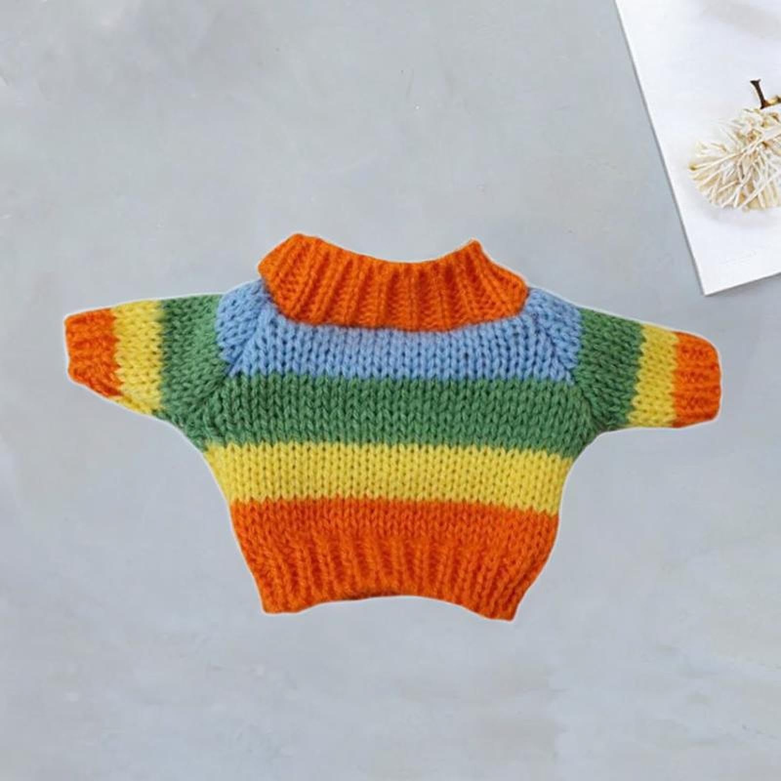 20 cm Puppenoutfit mit Pullover für Kinder Im Alter von 5 10 Jahren, Regenbogenpullover