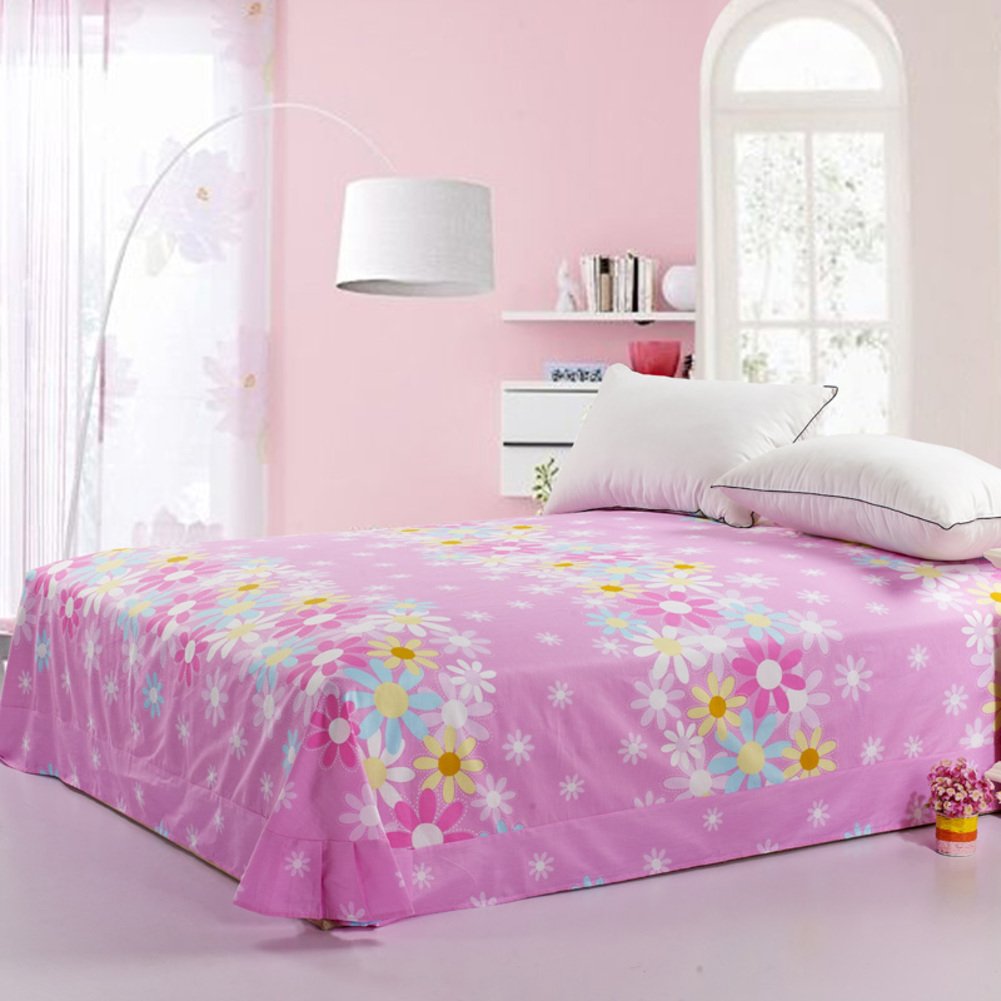 Drap en coton imprimé E 240x265cm idéal pour des nuits fraîches