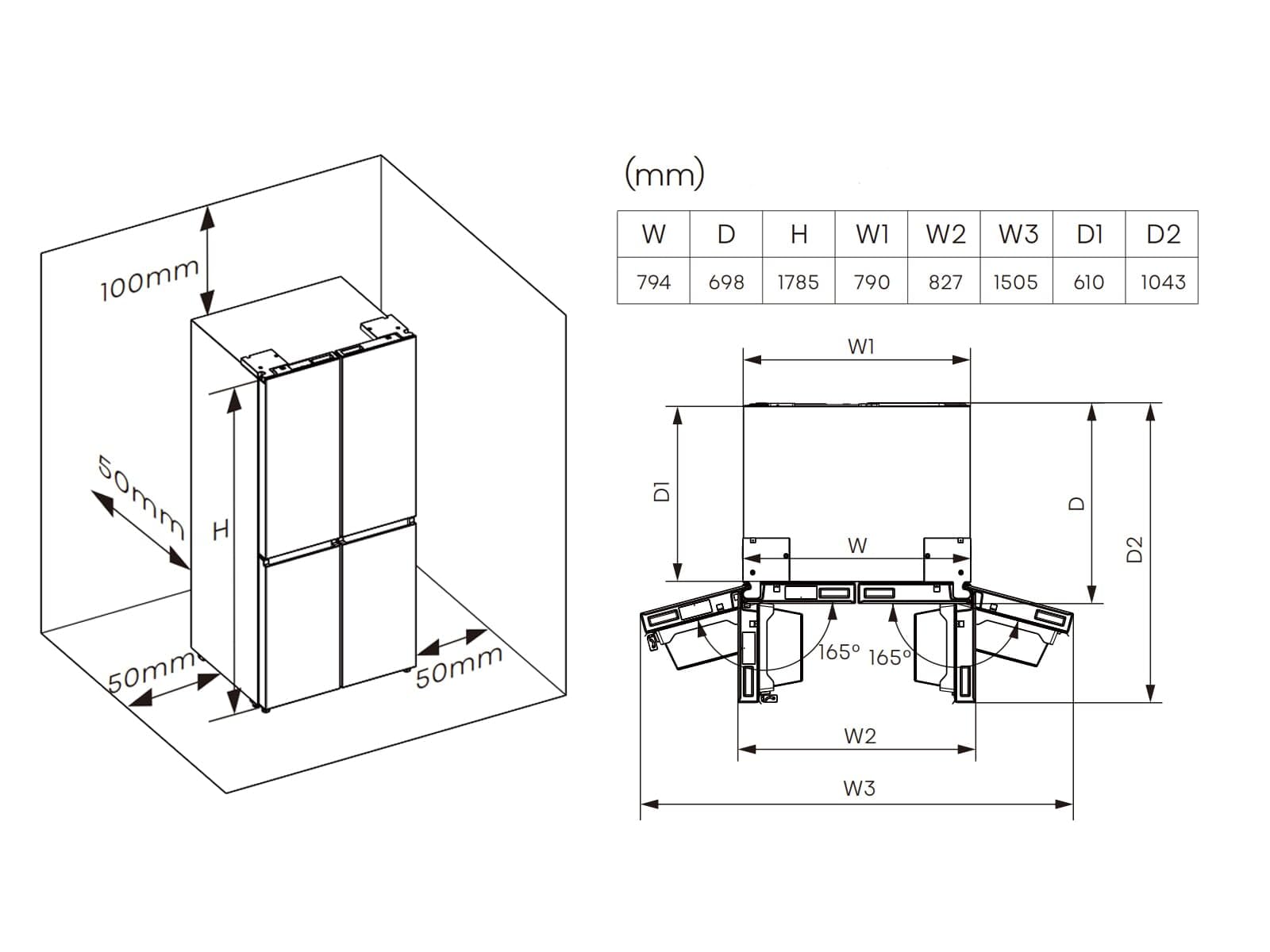 Hisense RQ5P470SAFD lodówko-zamrażarka Cross-Door, 304 l, pojemność zamrażarki 179 l, Total NoFrost, WiFi, Multi AirFlow, FastFreeze, klasa efektywności energetycznej D, 178,5 cm x 79,4 cm, czarna