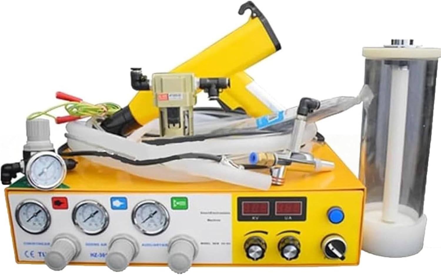 Digital Display electrostatic Powder Spray, Spraying kit with Foot Switch Gun, Suitable for Automotive Primer, Paint