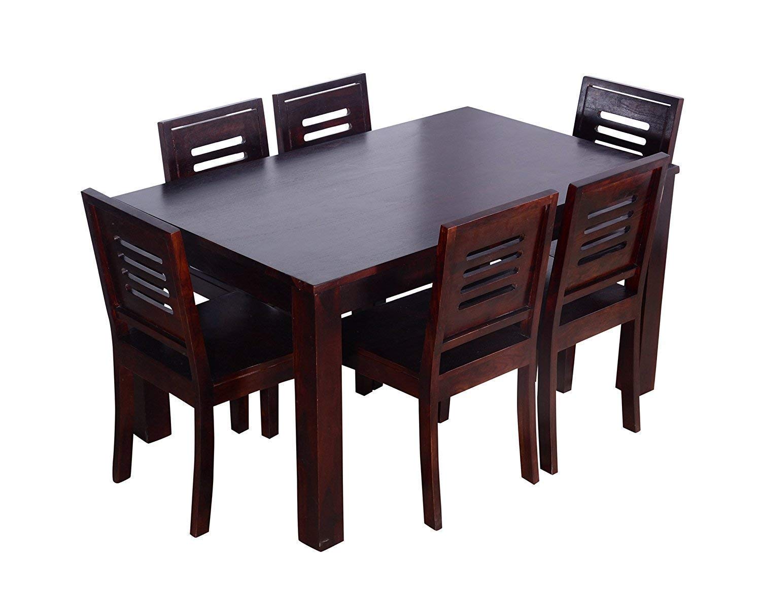 MODWAY Sheesham Wood 6 Seater Dining Table Set with 6 Chairs for Living