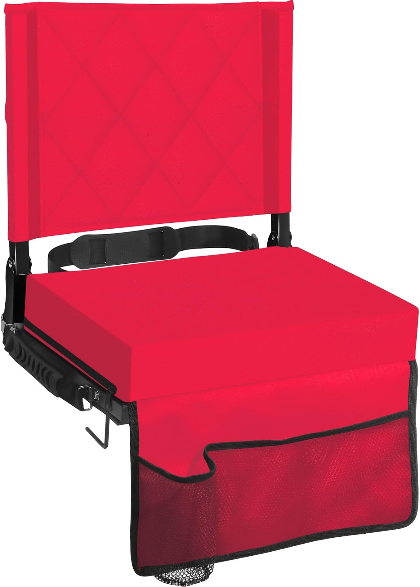 Sheenive Red Stadium Seats for Bleachers with Back Support, Padded Soft Comfy Backs and Cushion, Extremely Large and Portable