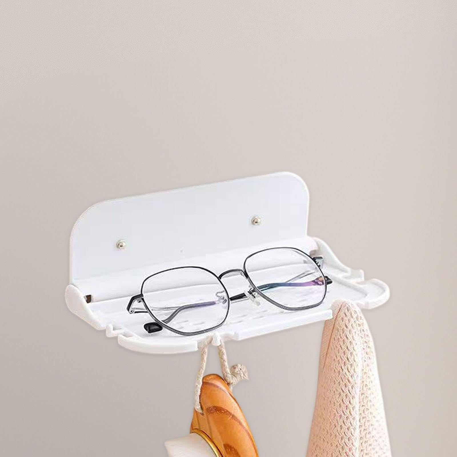 jojomis Wall Mounted Glasses Storage Stand Sunglasses Organizer Shelf for Home Hotel PP Material 7.32x4.25 Inch