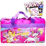 Nick Shop Jojo Siwa Duffle Bag 4 Pc Luggage Bundle With Jojo Siwa Carry On Bag, Coloring Pages, Stickers, And More Jojo Siwa Travel Activity Set, jojo Siwa carry on luggage for girls