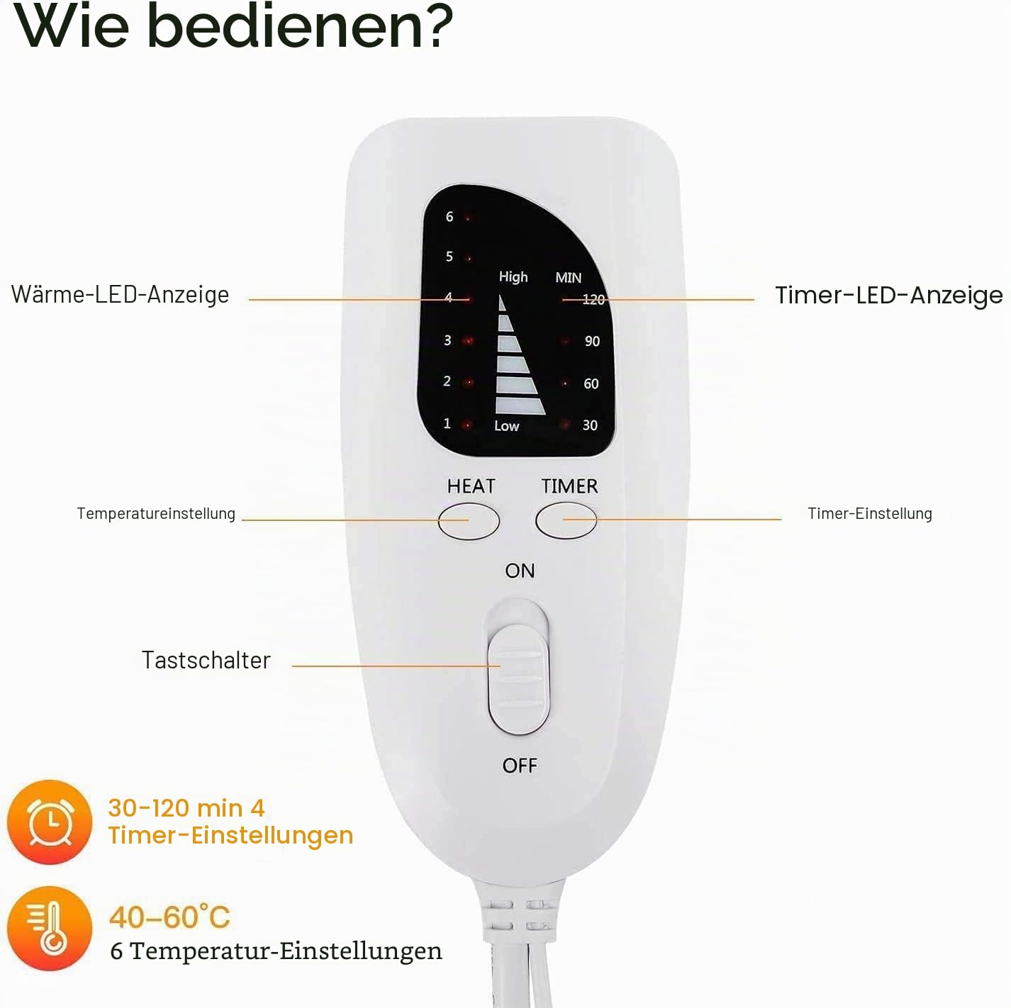 Cuplu 76 x 40 cm Extra Großes Heizkissen - Heizkissen mit Abschaltautomatik - Schnelle Heiztechnik Wärmekissen Elektrisch - Elektrisches Schnelles Heizkissens für Rücken, Nacken, Schulter