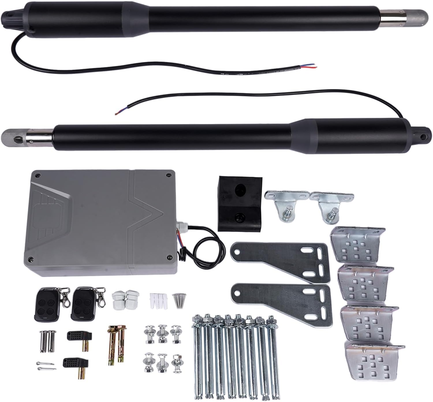 GELUOXI Automatic Electric 375RPM Swing Gate Openers with Remote Control Replacement for Double Driveway Gates Up to 9.8ft or 330lb*2 Gate Motor AC Powered 110V 24V DC 40W -20℃~+55℃ 2.5cm/s