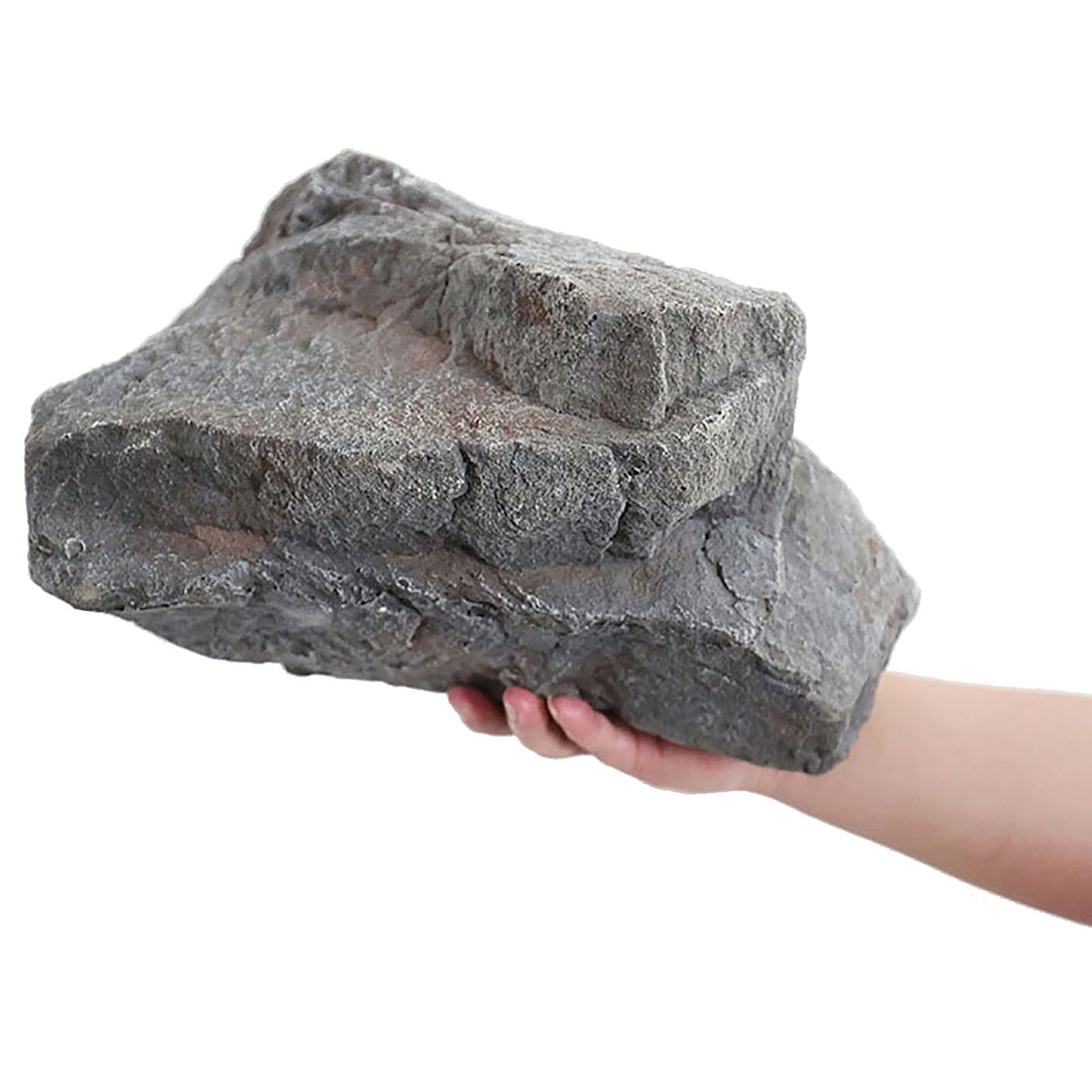 UIHECTA Fake Rocks, Artificial Fake Boulder, Well Covers Rocks, Outdoor Faux Rock Cover, PU Foam Decorative, for Gardens Shooting, Yard, Landscaping,Grey,04