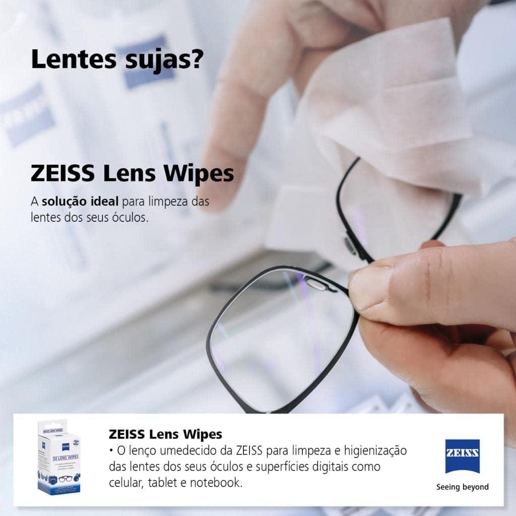 Zeiss Lens Wipes - Lenços para limpeza de lentes e telas digitais (30)