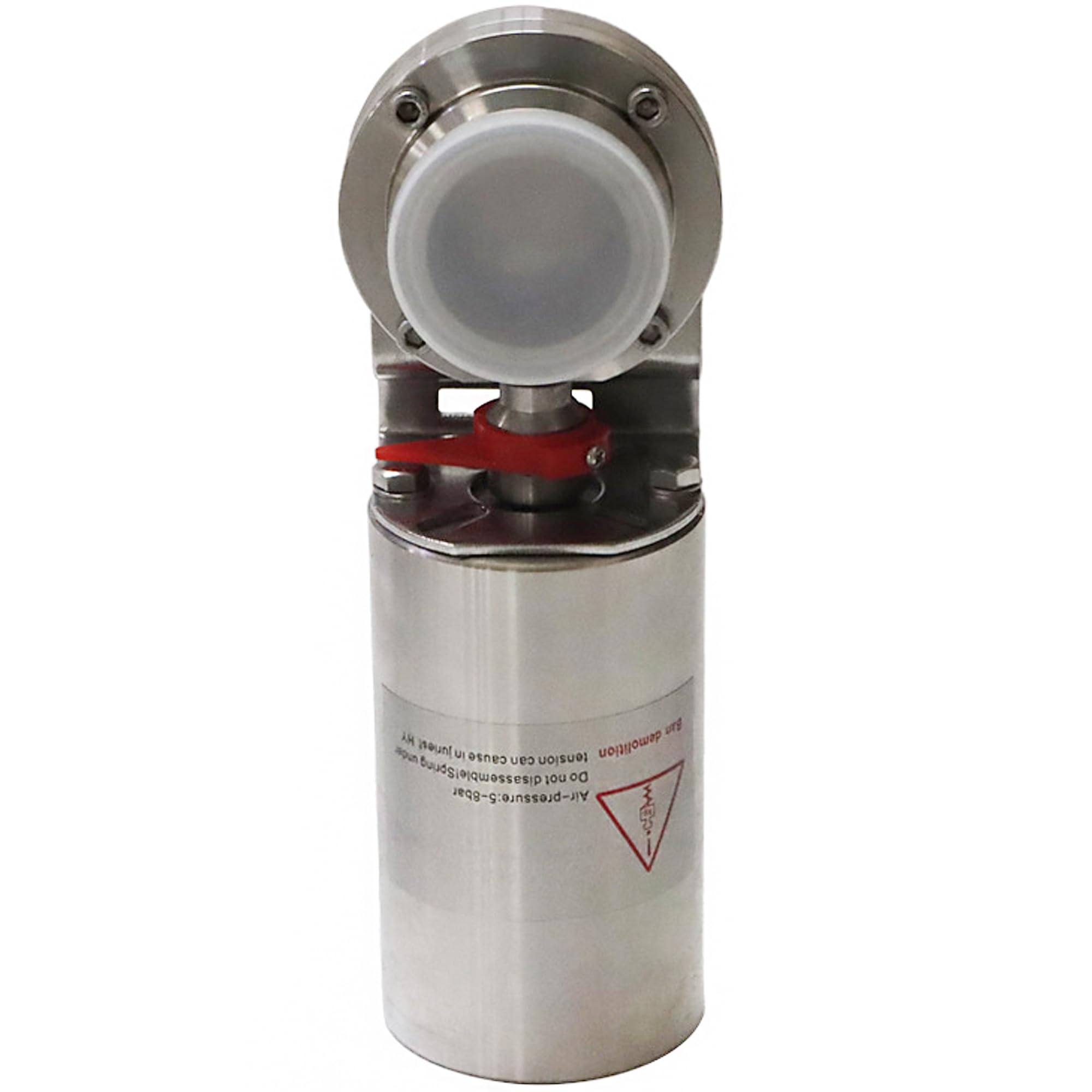 HQHAOTWU Tri Clamp Sanitary Pneumatic Actuator Butterfly Value Stainless Steel Sanitary Butterfly Valve Pneumatic Actuator Single-Acting Used For Regulating Flow Connecting Size 2''/ 51mm