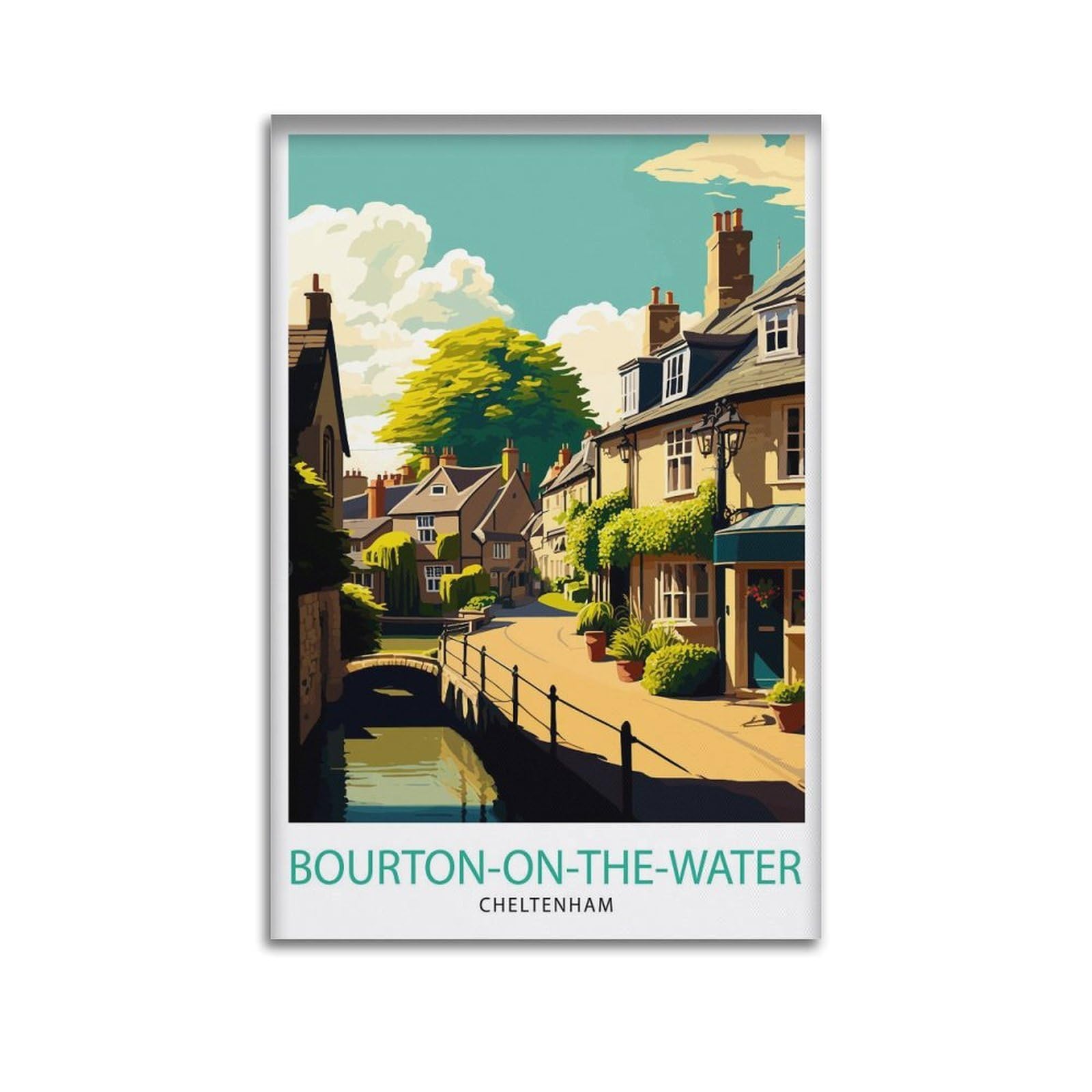 xiaoxiaoshen Bourton on Water Cotswolds Travel, Home Gift for Travelers_4 Canvas Poster Wall Art Prints Room Aesthetic Murals Bedroom And Living Decorations 20x30inch(50x75cm)