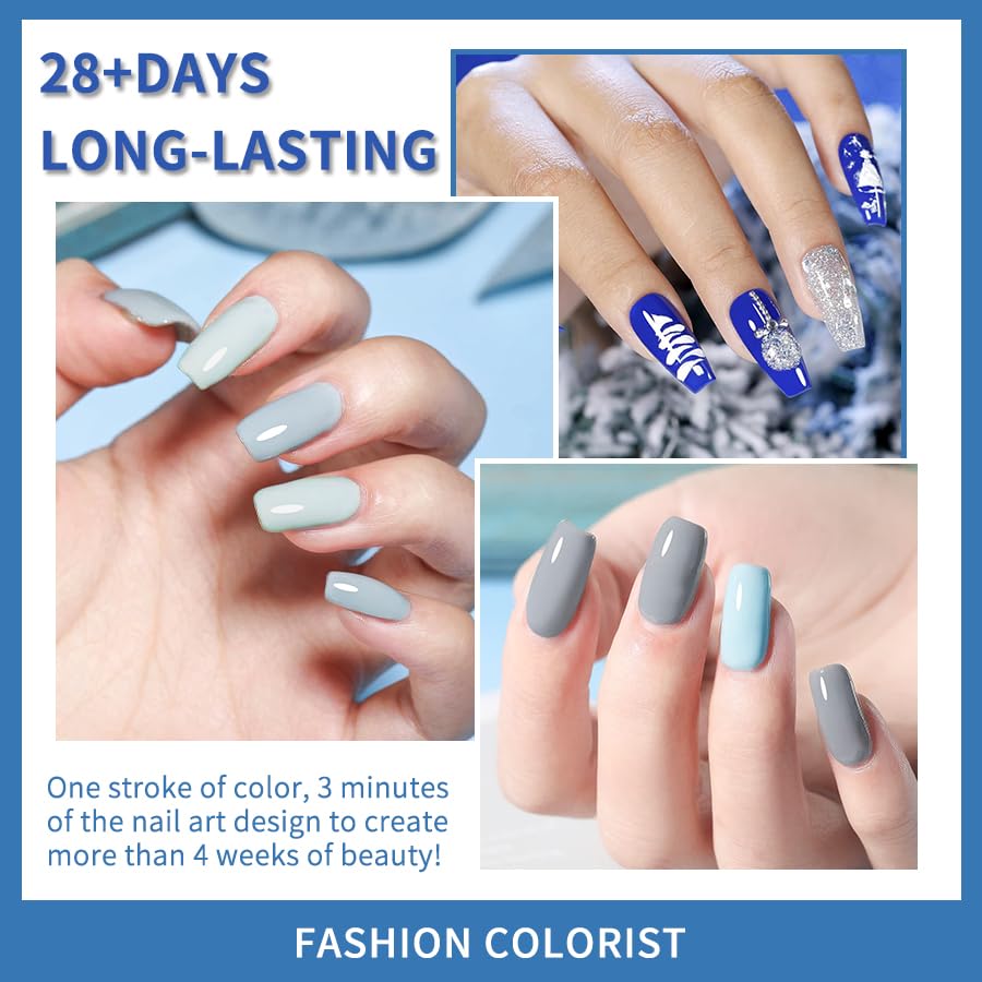 Amazon.com: JR Nail Gel Polish 9pcs 15ml Set Blue Winter Serise