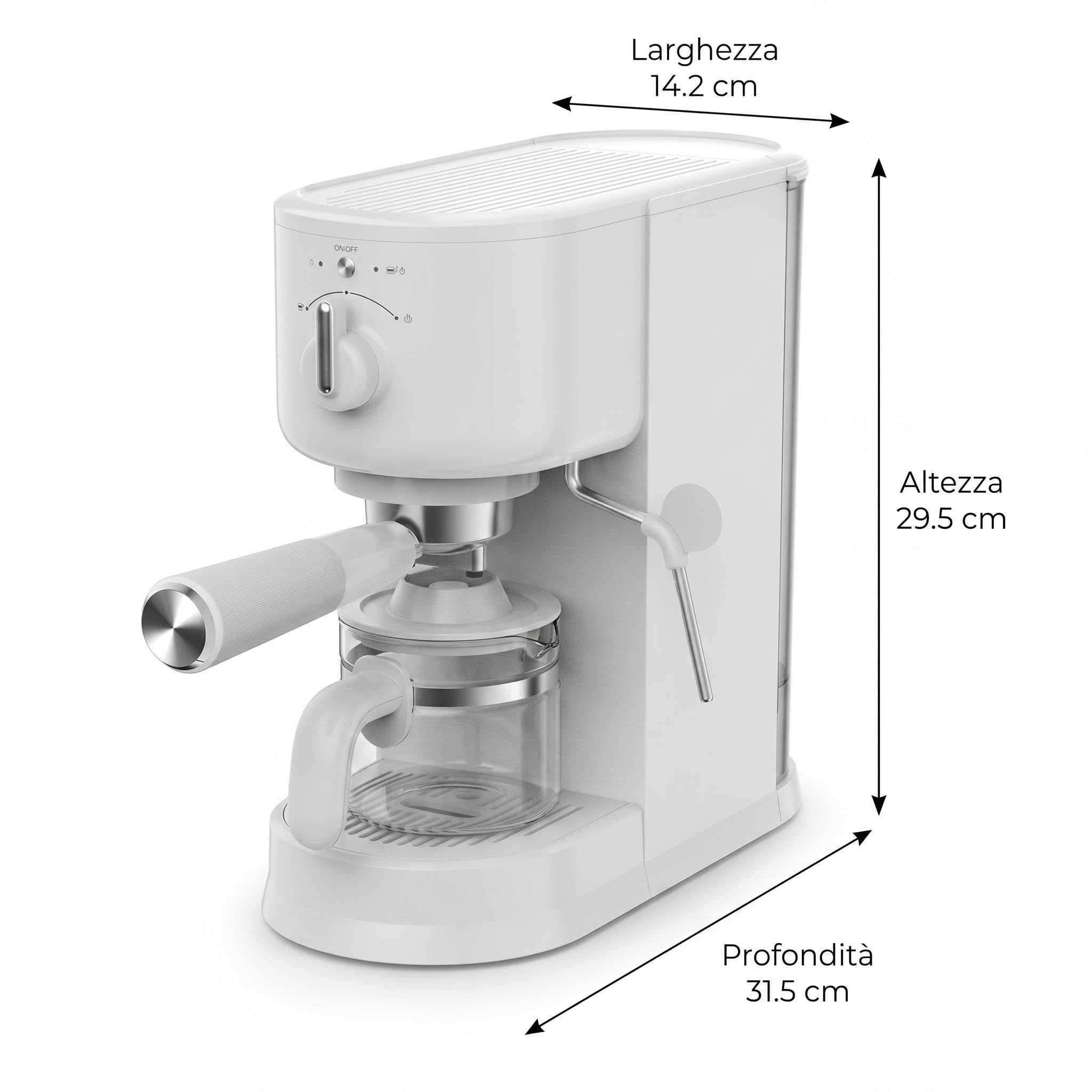 Garvee Macchina Caffè Americano Bianca Con Filtro 220-240V | Prepara un caffè americano liscio e aromatico con filtro