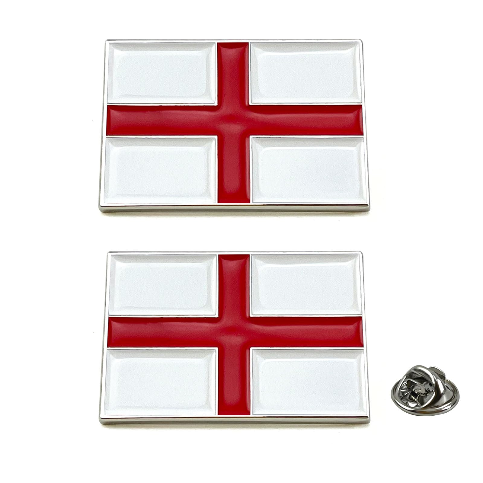 Pack of 2 England Flag Pin Badges, St. George's Flag Lapel pins, Metal Brooch Pin