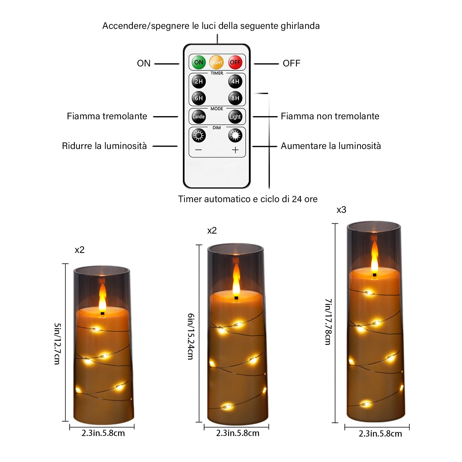 Candele senza fiamma, candele a batteria con stringa di luci a LED, a batteria, con telecomando e timer, per feste stagionali e festive, set di 3 candele Fanzri blu cielo Candele senza fiamma, candele a batteria con stringa di luci a LED, a batteria, con telecomando e timer, per feste stagionali e festive, set di 3 candele Fanzri blu cielo
