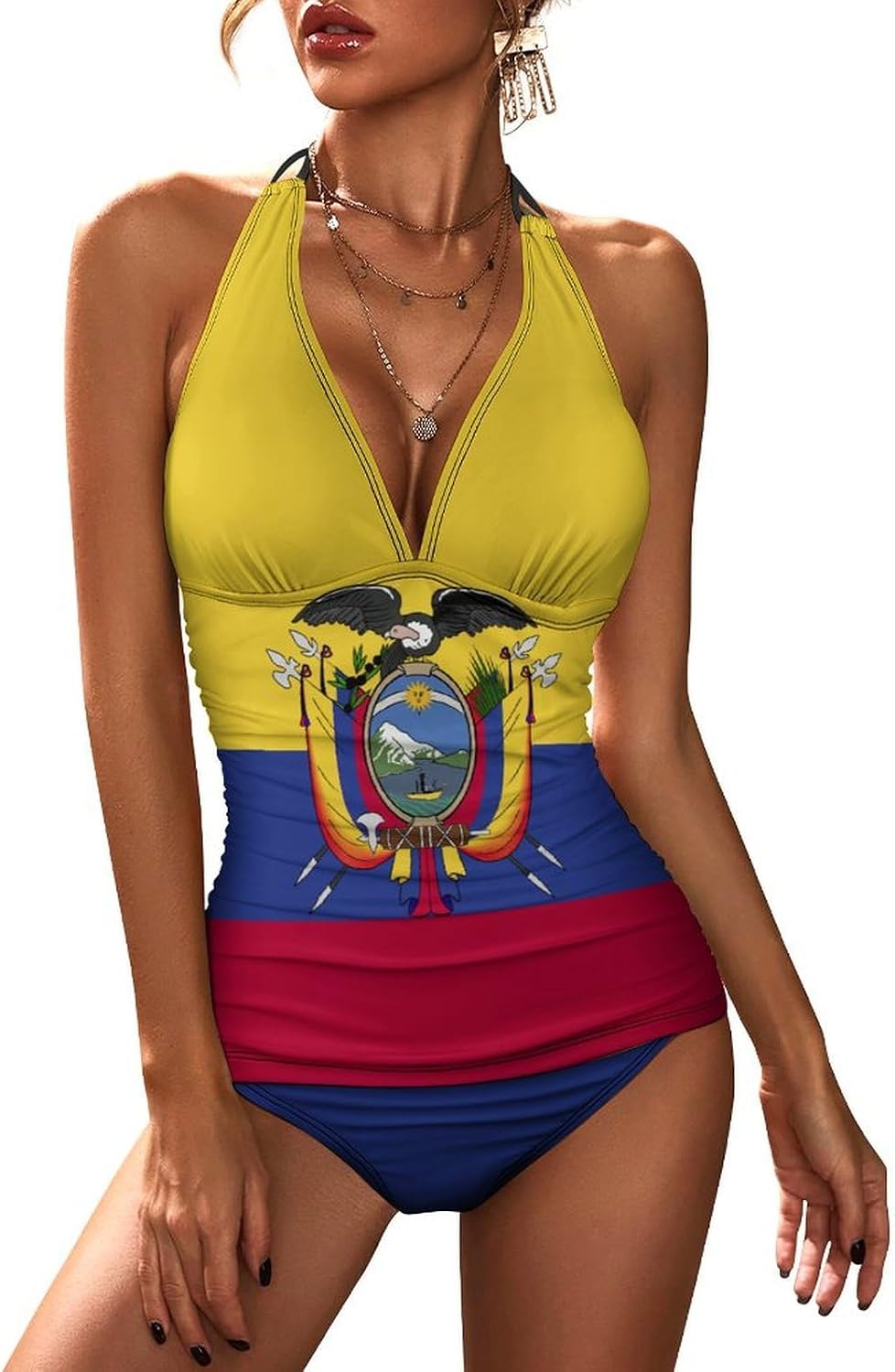 Women's 2 Piece Swimsuit Korean Flag Adjustable Strap Swimwear Summer Beach Bathing Suits for Womens