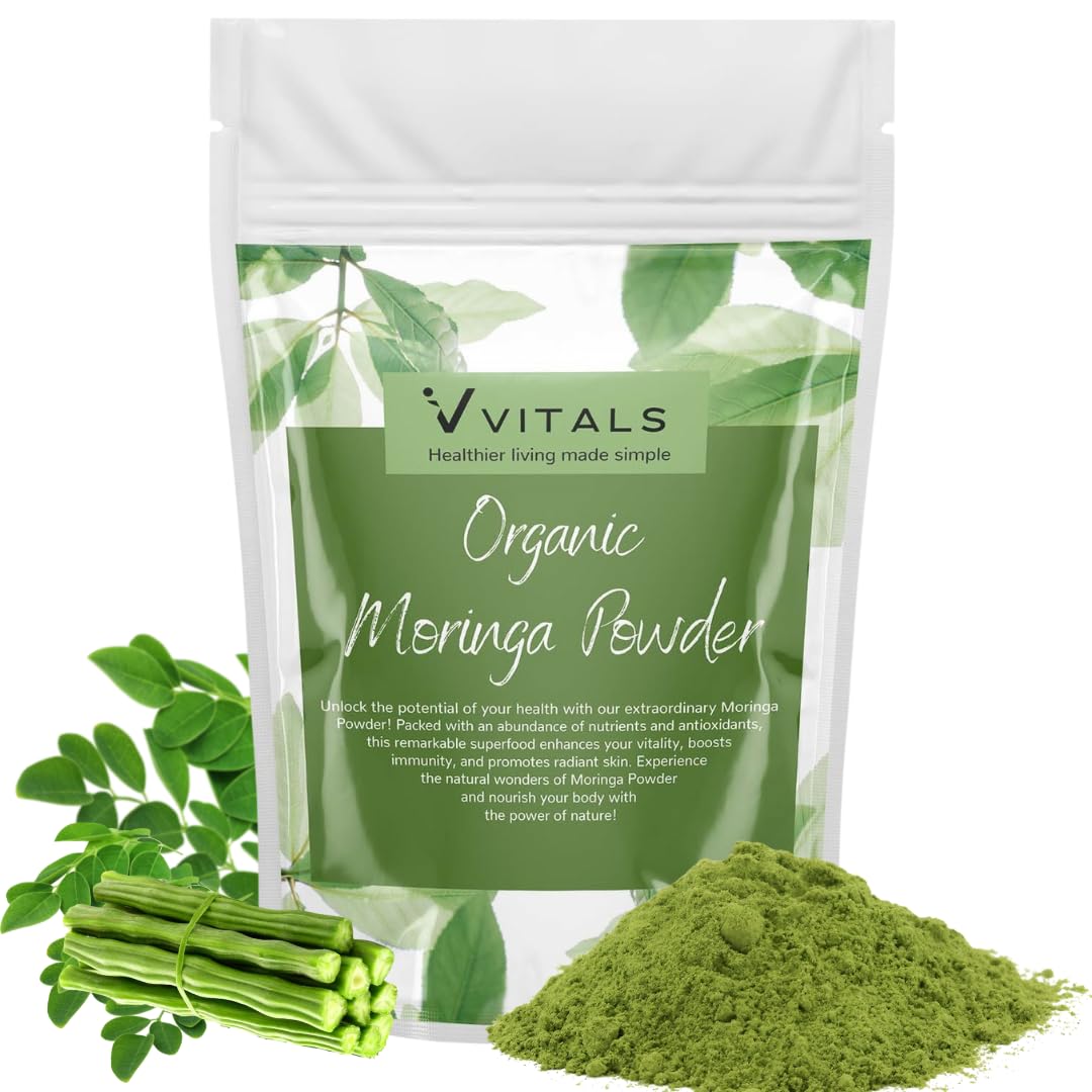 Vvitals Organic Moringa Leaf Powder - 200 gm - Antioxidant and Protein Rich superfood, Helps in Weight management, Improves Hair Growth & Boosts Immunuity (B0C71DJ85K) Amazon Price History, Amazon Price Tracker