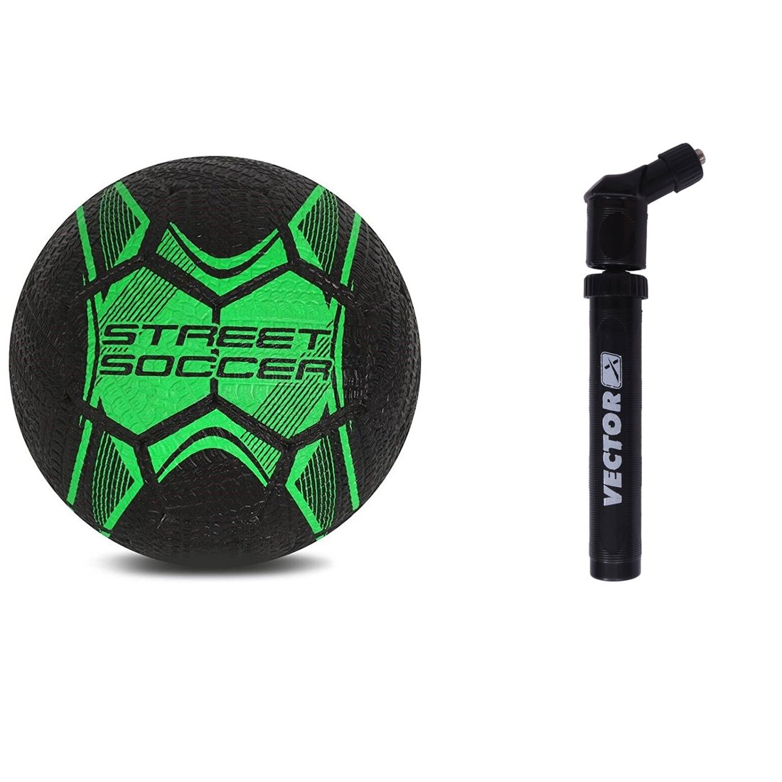 Vector X Combo Set of Football and Air Pump (Green-Black)