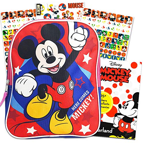 Disney Mickey Mouse Toddler Preschool Mini Backpack with Stickers (Mickey Mouse School Supplies)