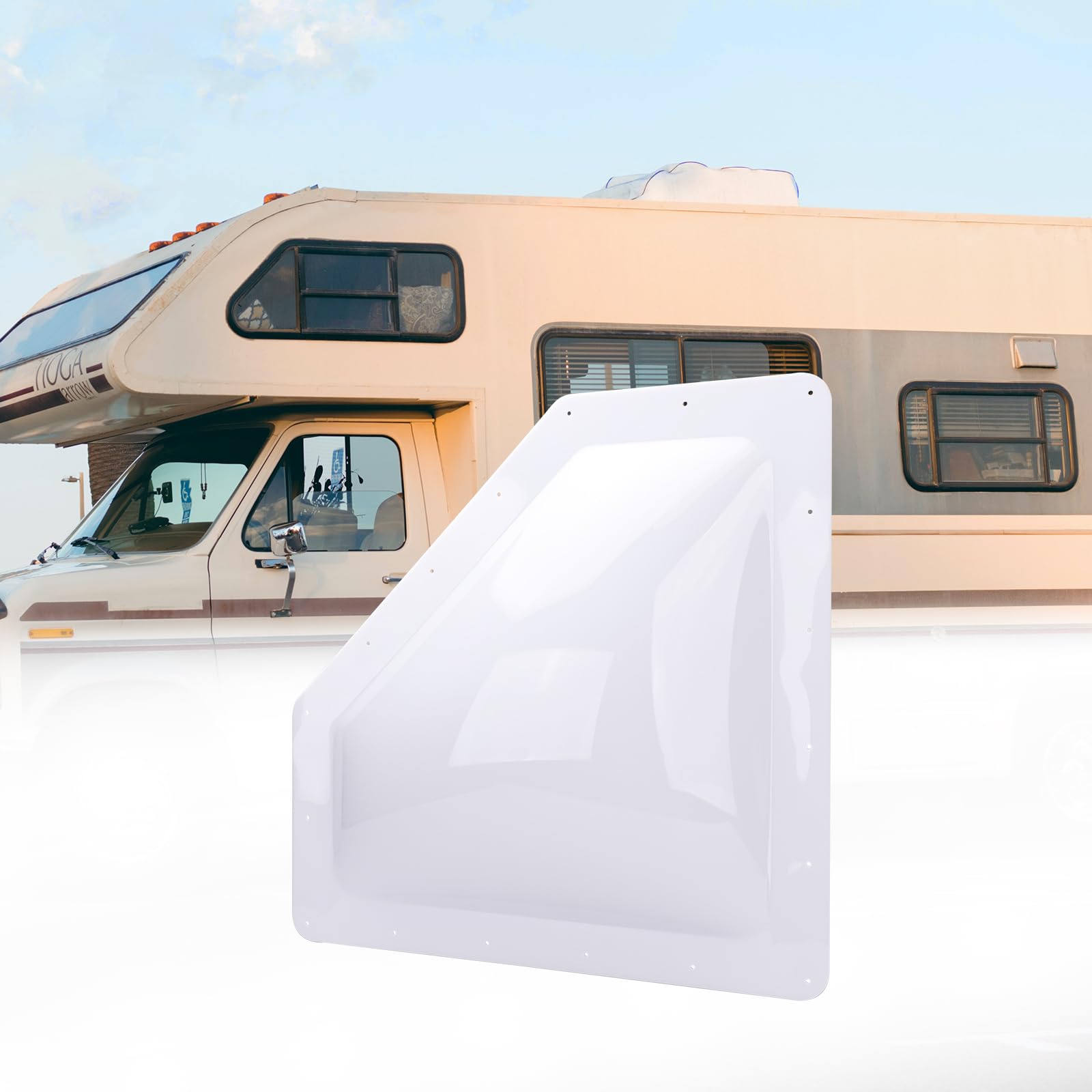 RVGUARD RV Skylight Replacement, 11" x 24", White, Include Screws
