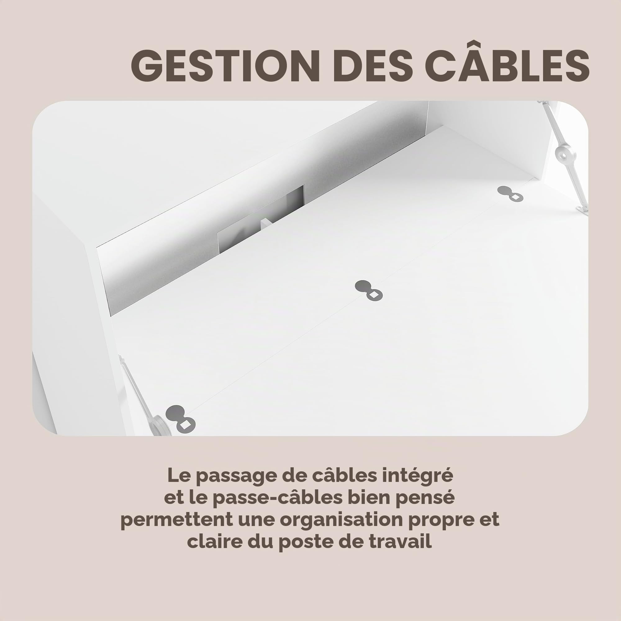 byLIVING Secrétaire Montana/Secrétaire Blanc Mat/Armoire de Bureau avec 1 Rabat et 2 Portes/poignées Noires/L 120, H 127, P 40 cm