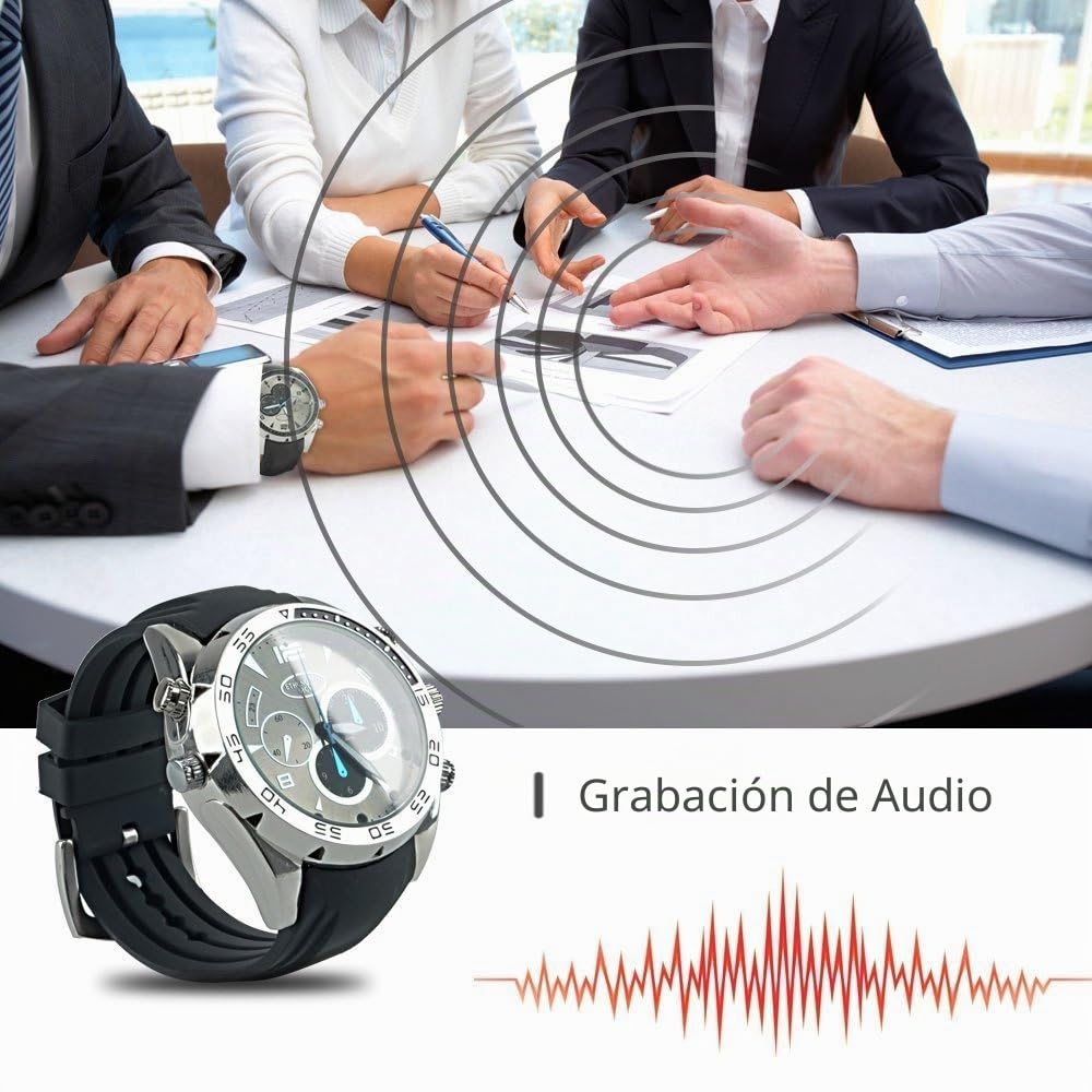 Mini DV Reloj Cámara Espía - Grabadora de Cámara Oculta Full HD 1080P a Prueba de Agua con Infrarrojos IR Visión Nocturna Grabación de Audio y Video Digital DVR Memoria de 32 GB