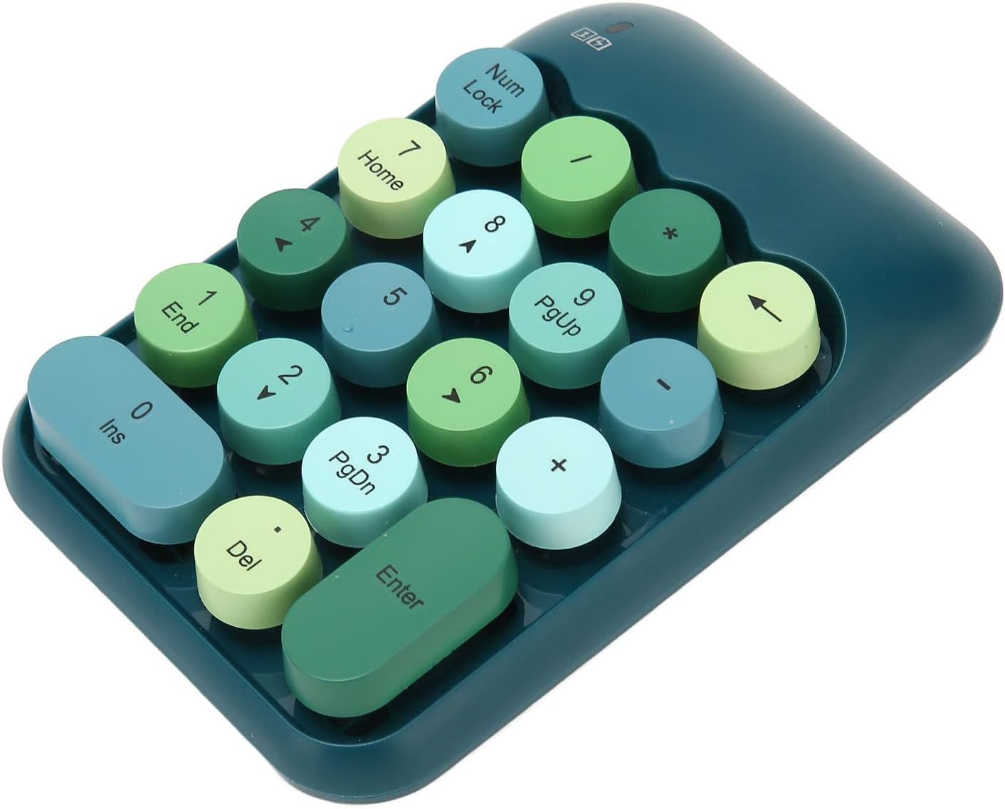 Estink 2.4Ghz Numeric Keypad, 18 Keys Mini Numeric Keypad, Vintage Color Keyboard and Round Keycaps, with USB Receiver for PC, Desktop and Laptop (Dark Green Color)