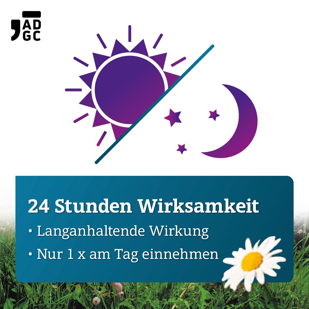 Bilastin ADGC® 3x 100 St - Allergietabletten bei Heuschnupfen - schnell & langanhaltend bis 24 St. wirksam bei allergischem Schnupfen, Nesselsucht(Urtikaria), Juckreiz, Tierhaar- und Hausstauballergie