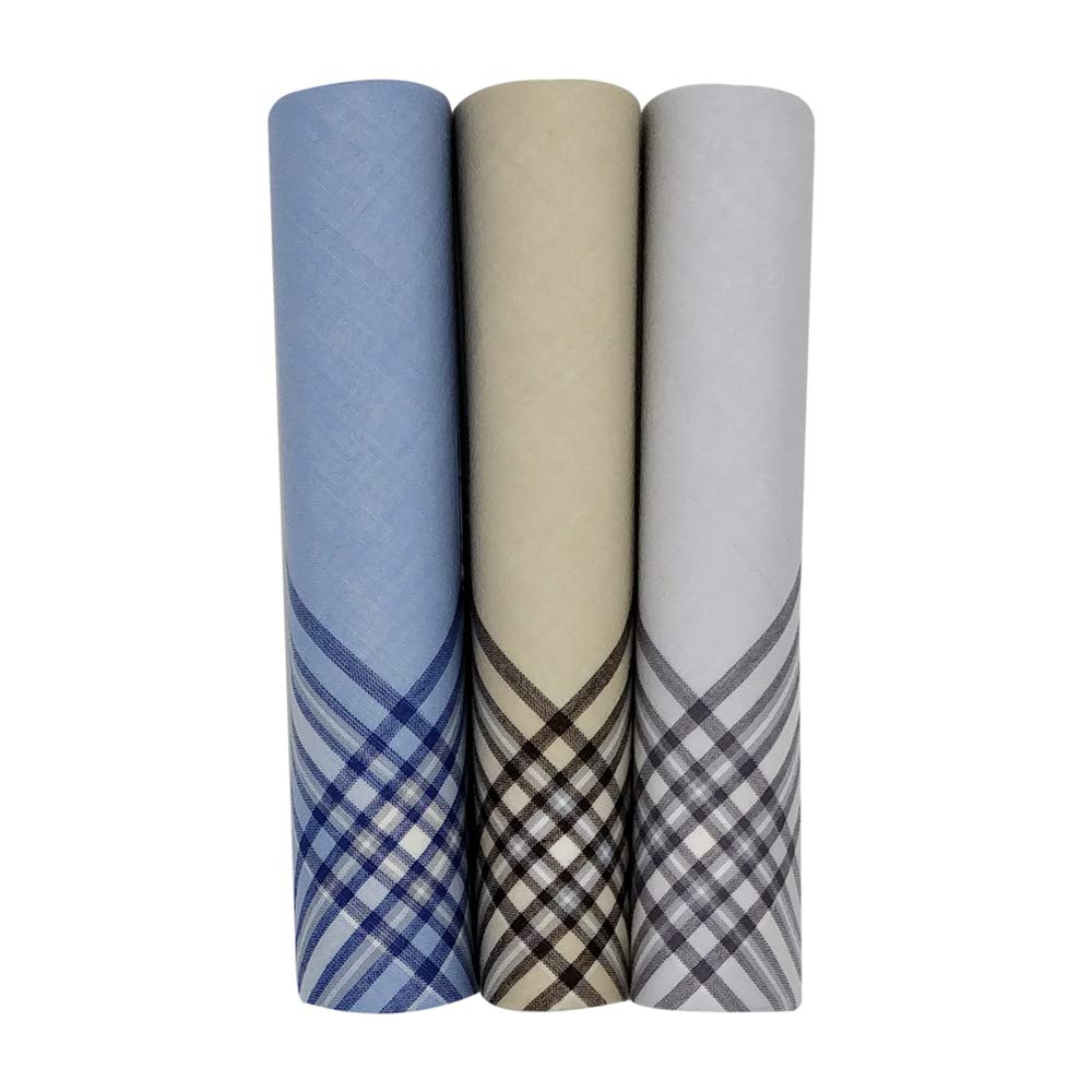Men's Cotton Pastel Casual Style Handkerchief (Pack Of 3),Assorted 44 cm X 44 cm