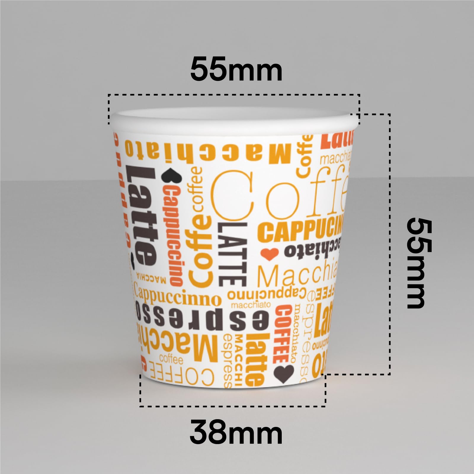2000 Bicchierini in Carta per Caffè 85ml White Mocha Ecologici Biodegradabili Monouso Piccoli per Asporto Bevande Calde Bicchieri Made in Italy - Prodotto e Confezionato in Italia