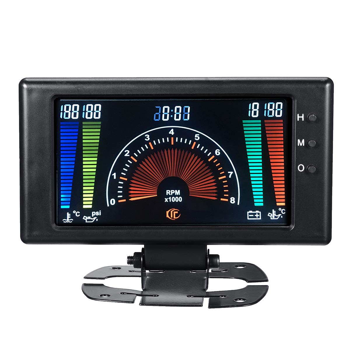 8V-18V 12V 6 En 1 LCD Medidor Digital Tensión De Presión De Aceite Agua Temperatura del Aceite Tacómetro RPM Coche