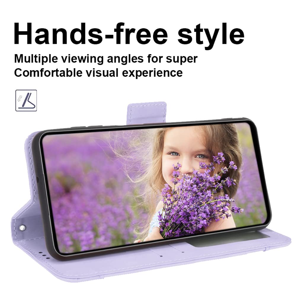 BAILI Custodia per Wiko Power U10/U20 - Supporto Stand con Farfalla e Rosa Cover, Chiusura Magnetica e Slot Flip Case