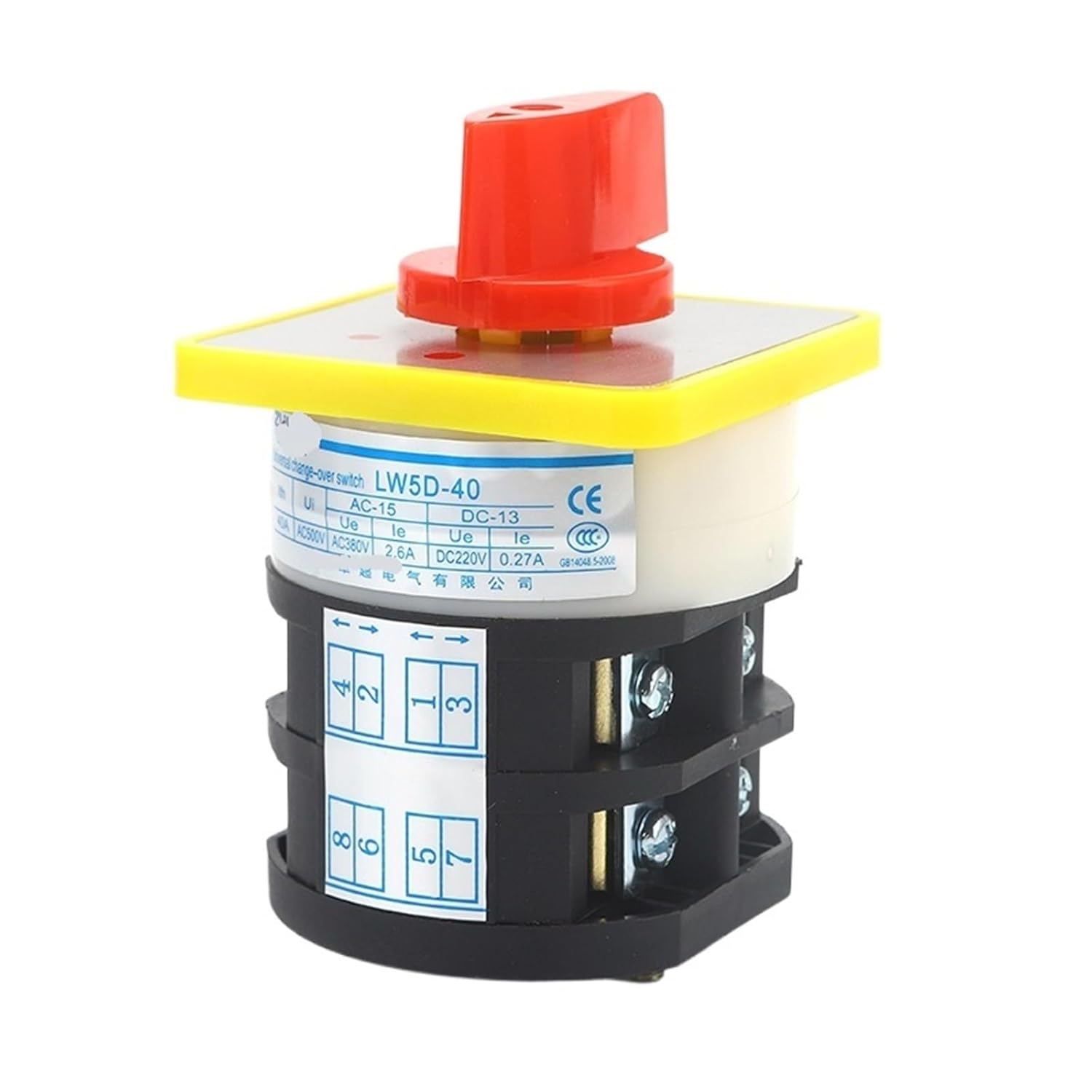 LW5D-40/C5391.2 40A 500V Position Section 8 Screws ON Off Selector Transfer Changeover Cam Switch 1Pcs