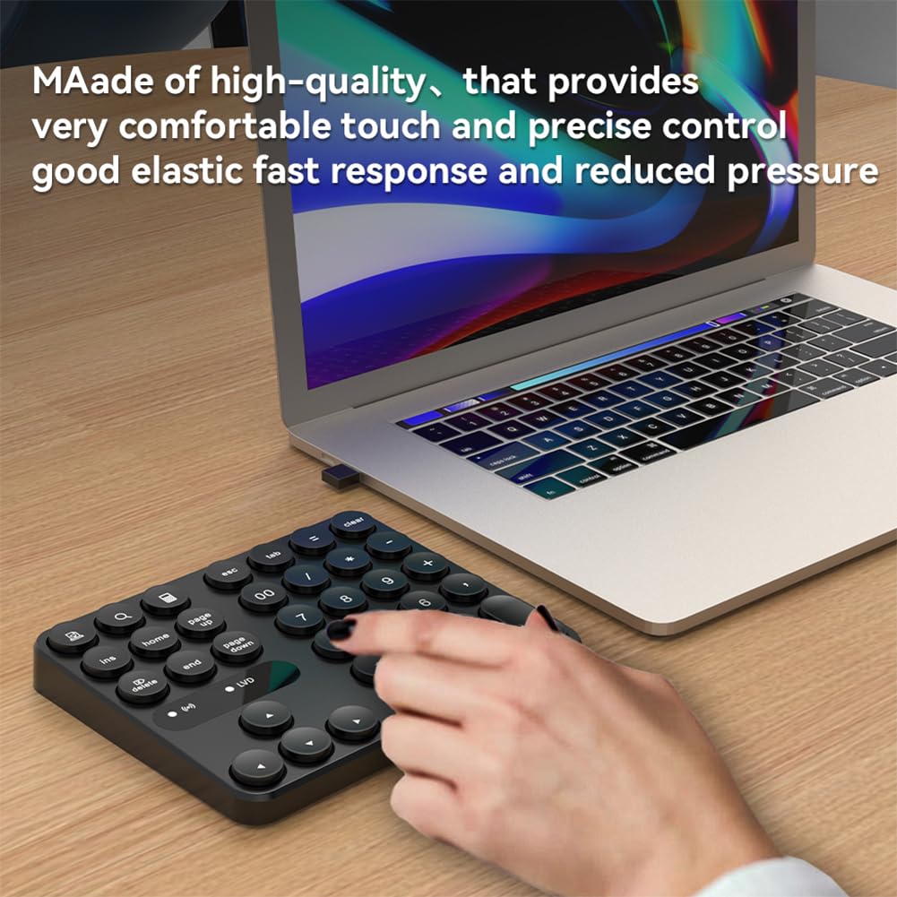 Mini Teclado numérico inalámbrico 35 Teclas USB-A USB-C para teclados de PC de Escritorio de computadora portátil