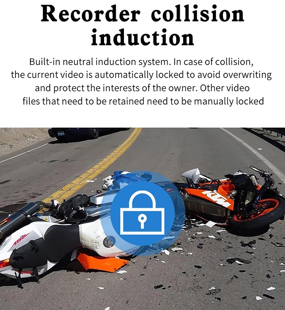 Kamera samochodowa motocyklowa z 4-calowym ekranem LCD, wodoodporność IP67, dwukanałowa kamera motocyklowa 1080P z przodu i z tyłu, kąt 120 stopni, interfejs w 6 stylach (rozmiar: kamera samochodowa +