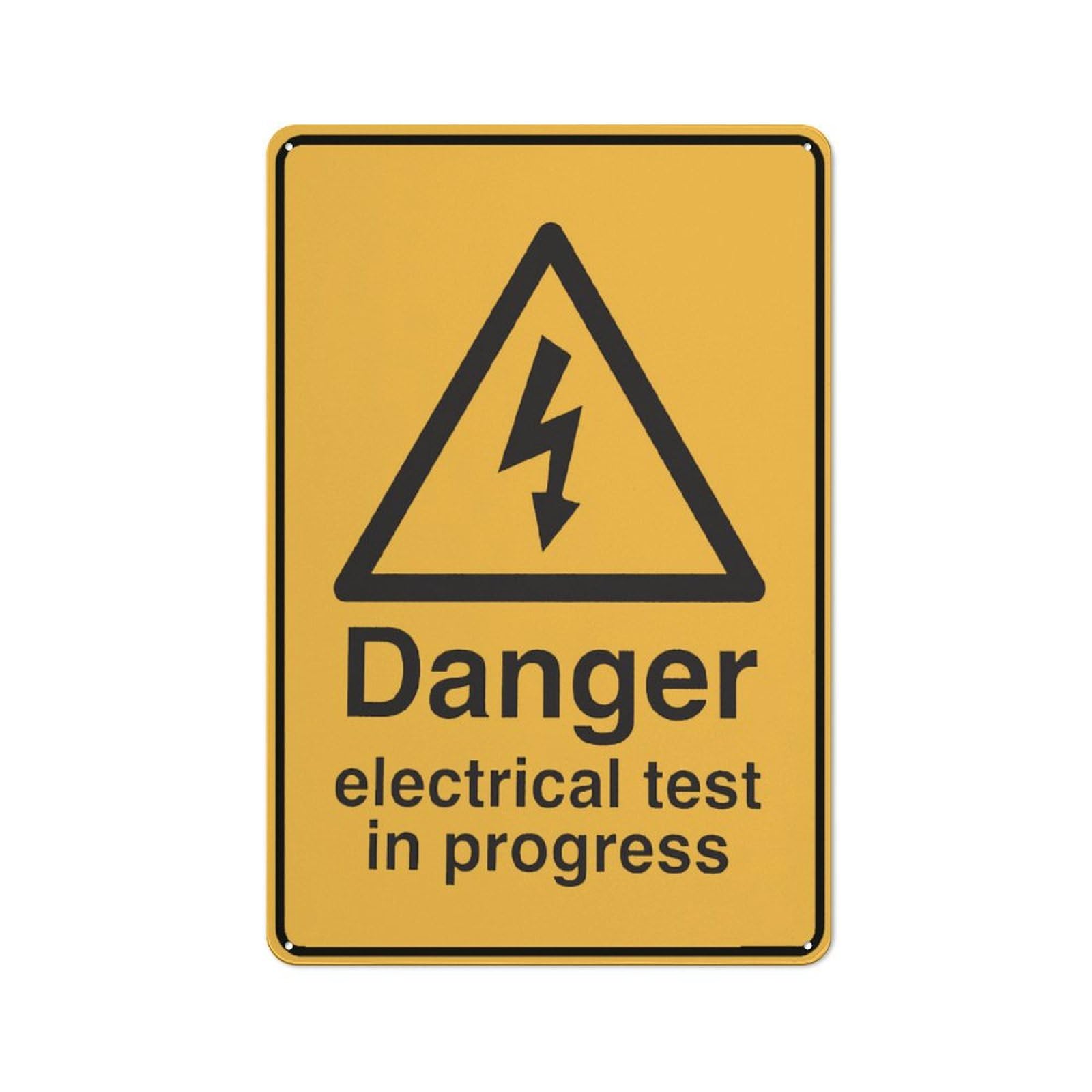 Danger Electrical Test In Progress Sign 8X12 Inch Rust Free Aluminum Easy To Read & Sturdy Keep Out Outdoor Metal Signs For Home Farm Yard