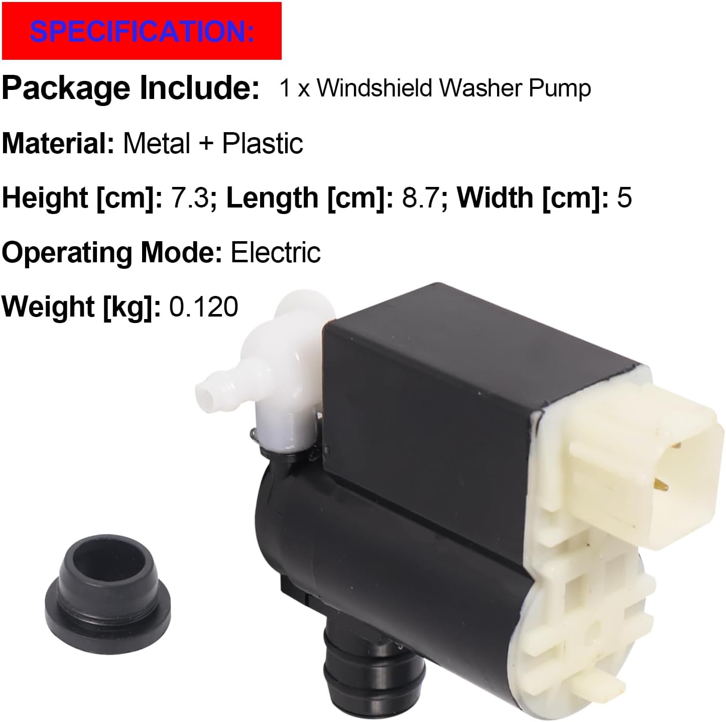 SMMS 98510-2V100 Windshield Washer Pump for Hyundai Accent Elentra Santa Fe Tiburon Tucson Entourage for Kia Sedona Sportage Old Type with Grommet OE: 985102C100 985102L100