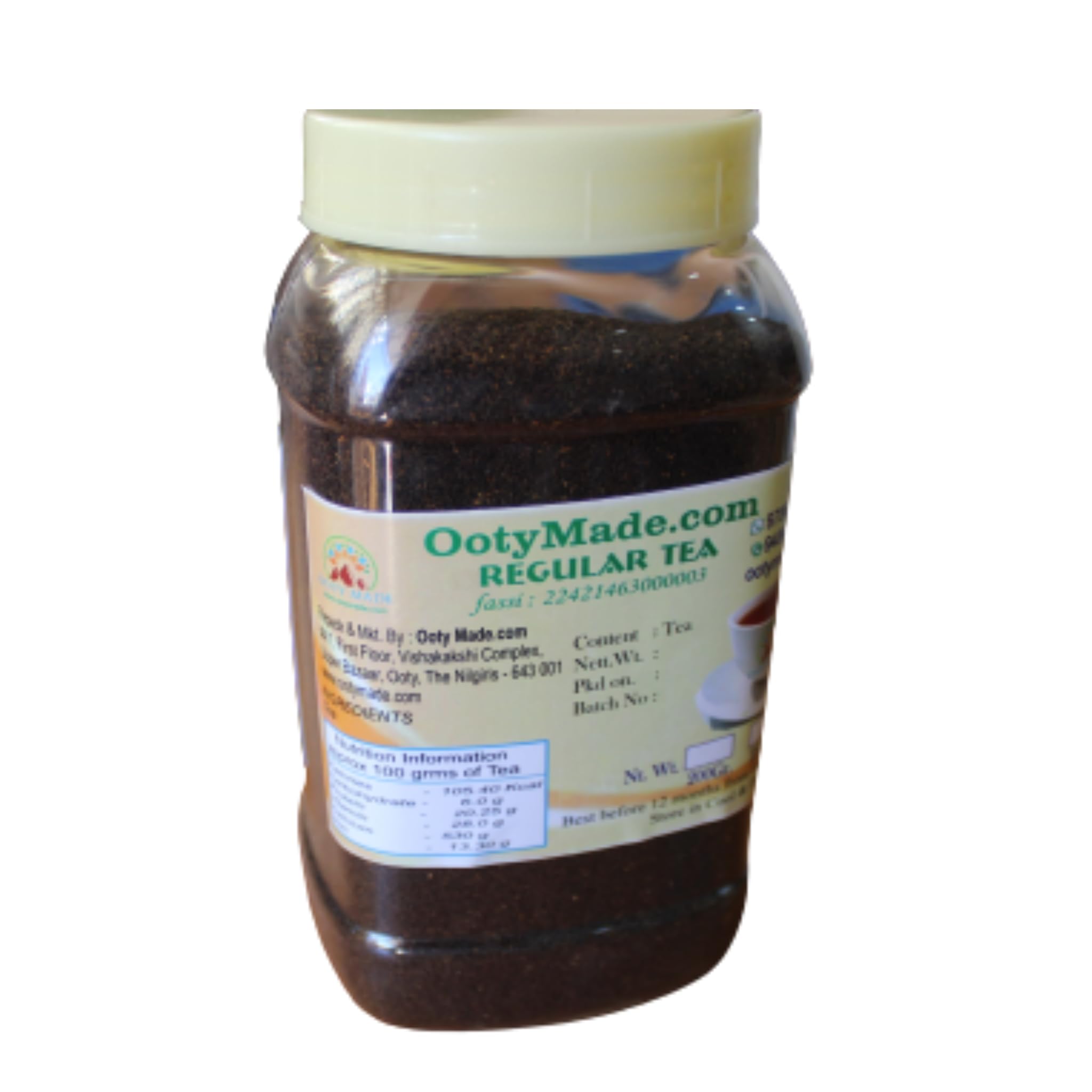 Ooty Made.Com Nilgiris Special, Authentic,Strong, Bold, Rich Regular Dust Tea Direct from Nilgiris Tea Garden for Home, Tea stall,Hotel, Restaurant and Family Tea Plastic Bottle (250 g)