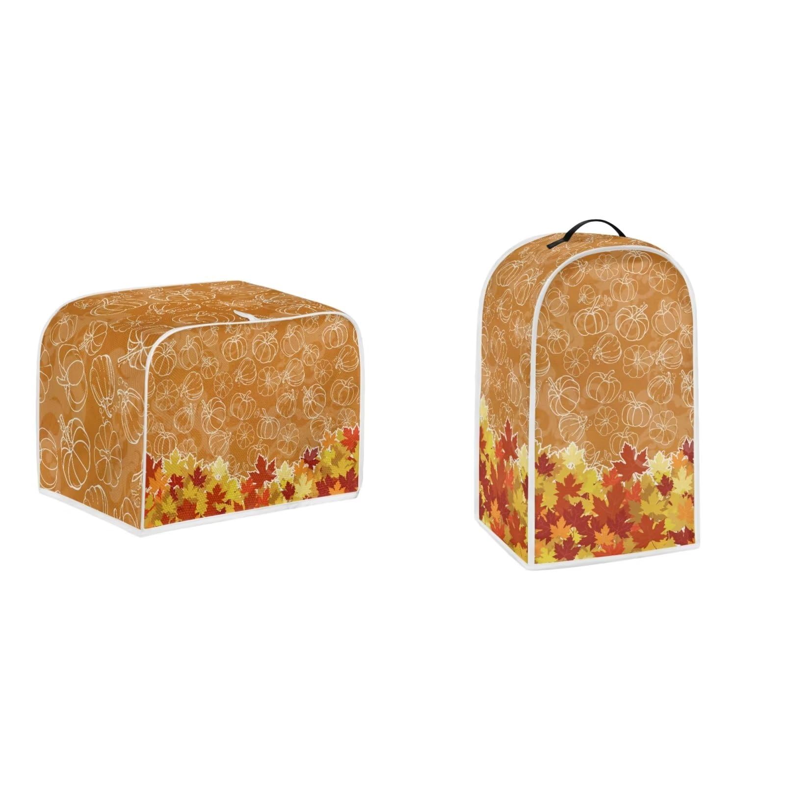 Psesaysky Women's Maple Leaf 2 Slice Toaster Covers, Small Kitchen Appliance Toasters Dustproof Blender Cover Kitchen Mixer Accessories Thanksgiving Decor